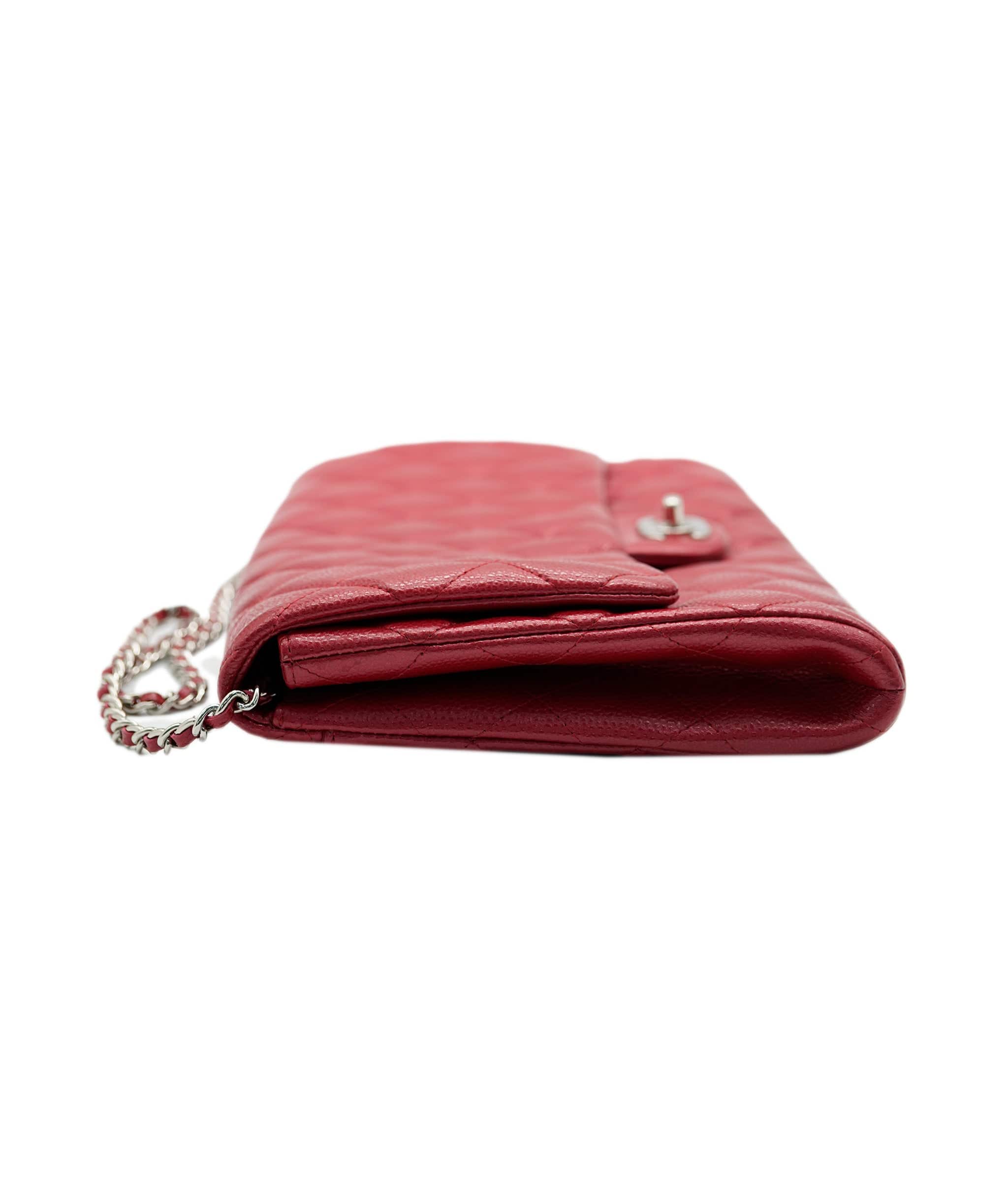 Chanel Chanel Red Caviar Chain on Clutch ASC2056