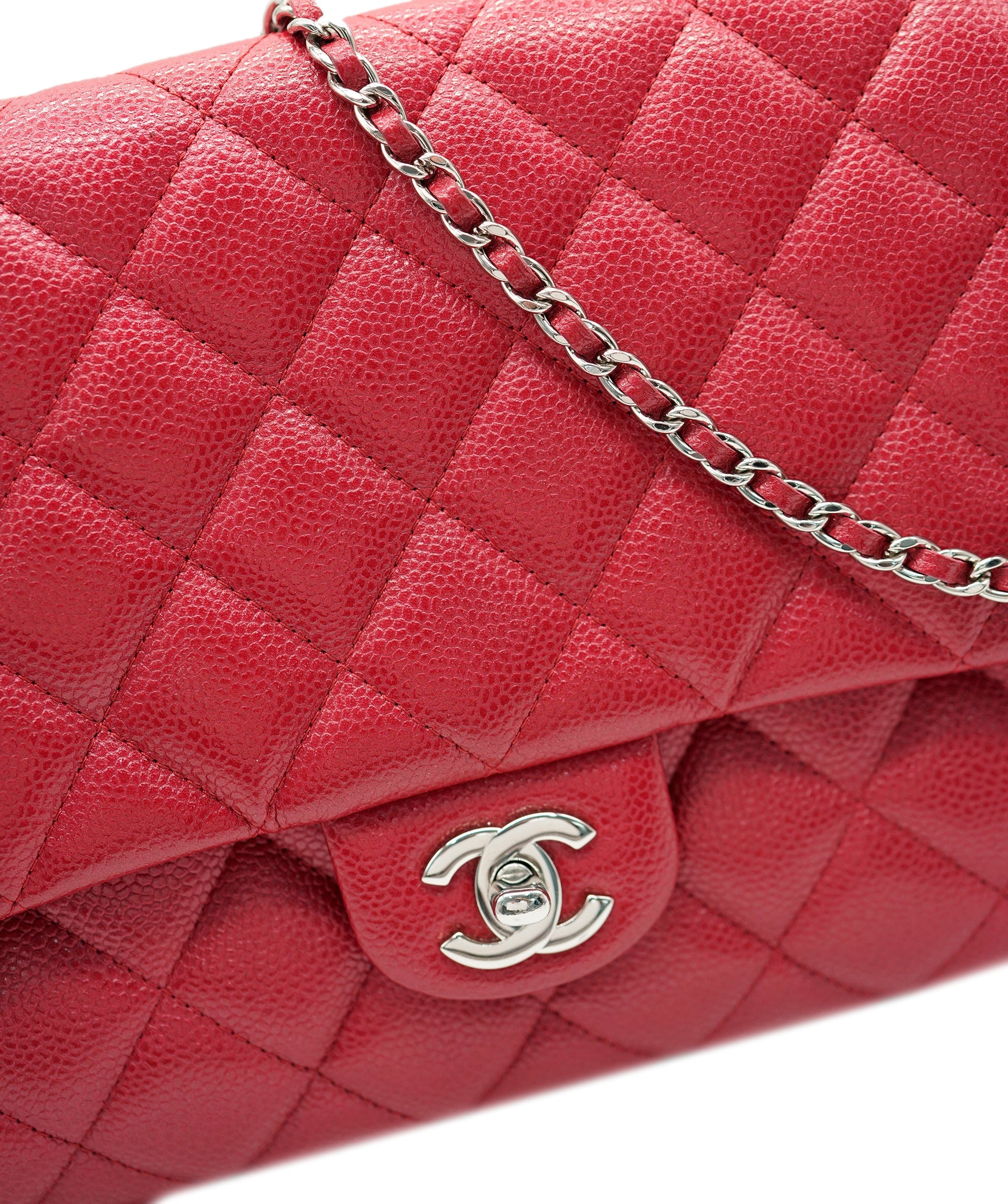 Chanel Chanel Red Caviar Chain on Clutch ASC2056