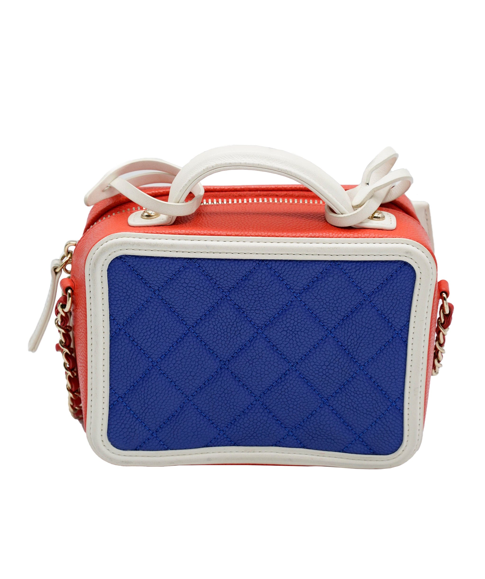 Chanel Chanel Red/White/Blue Caviar Quilted Small CC Filigree Vanity ASC2365