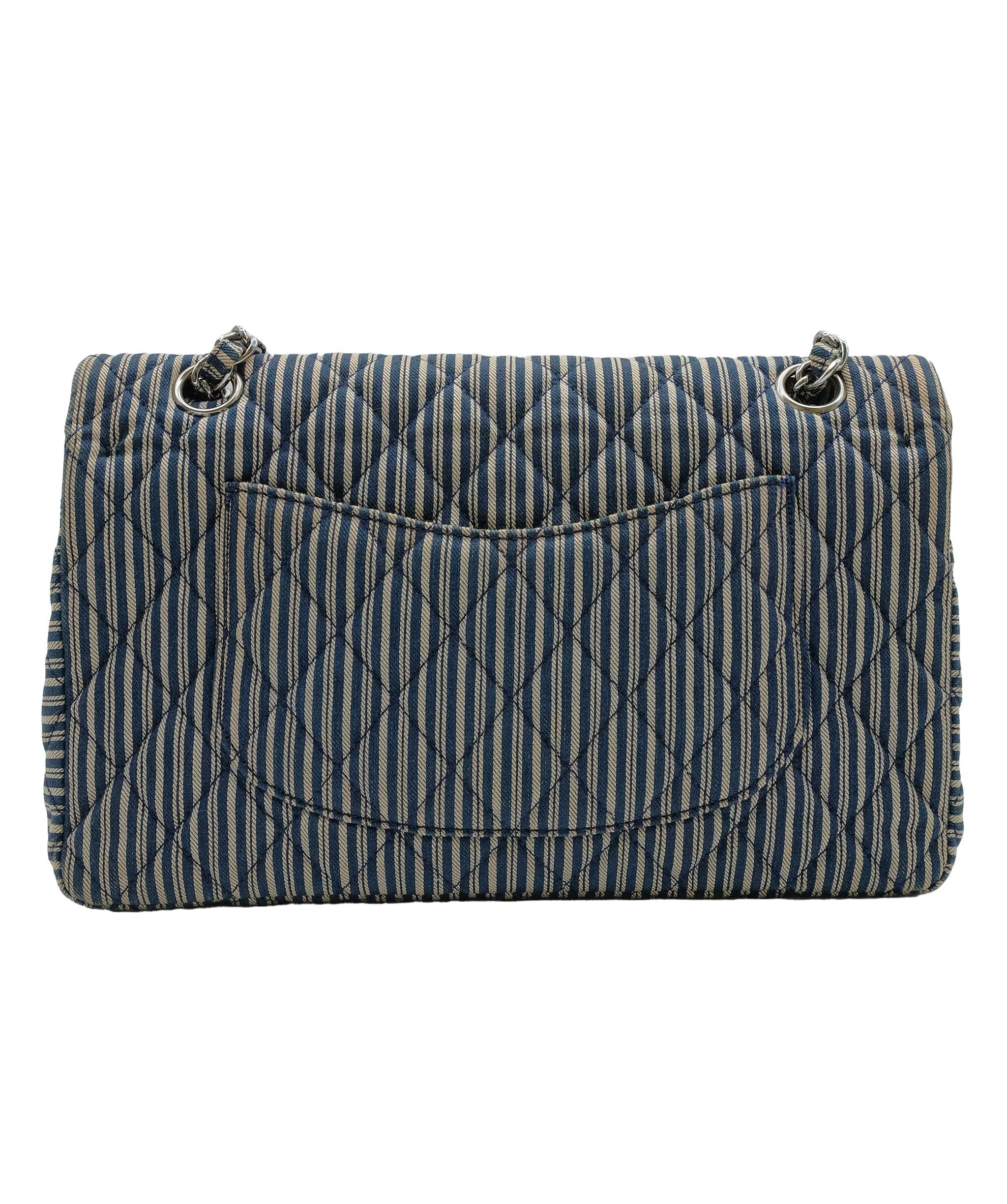 Chanel Chanel sequin blue/ white canvas classic flap  DXBS0070