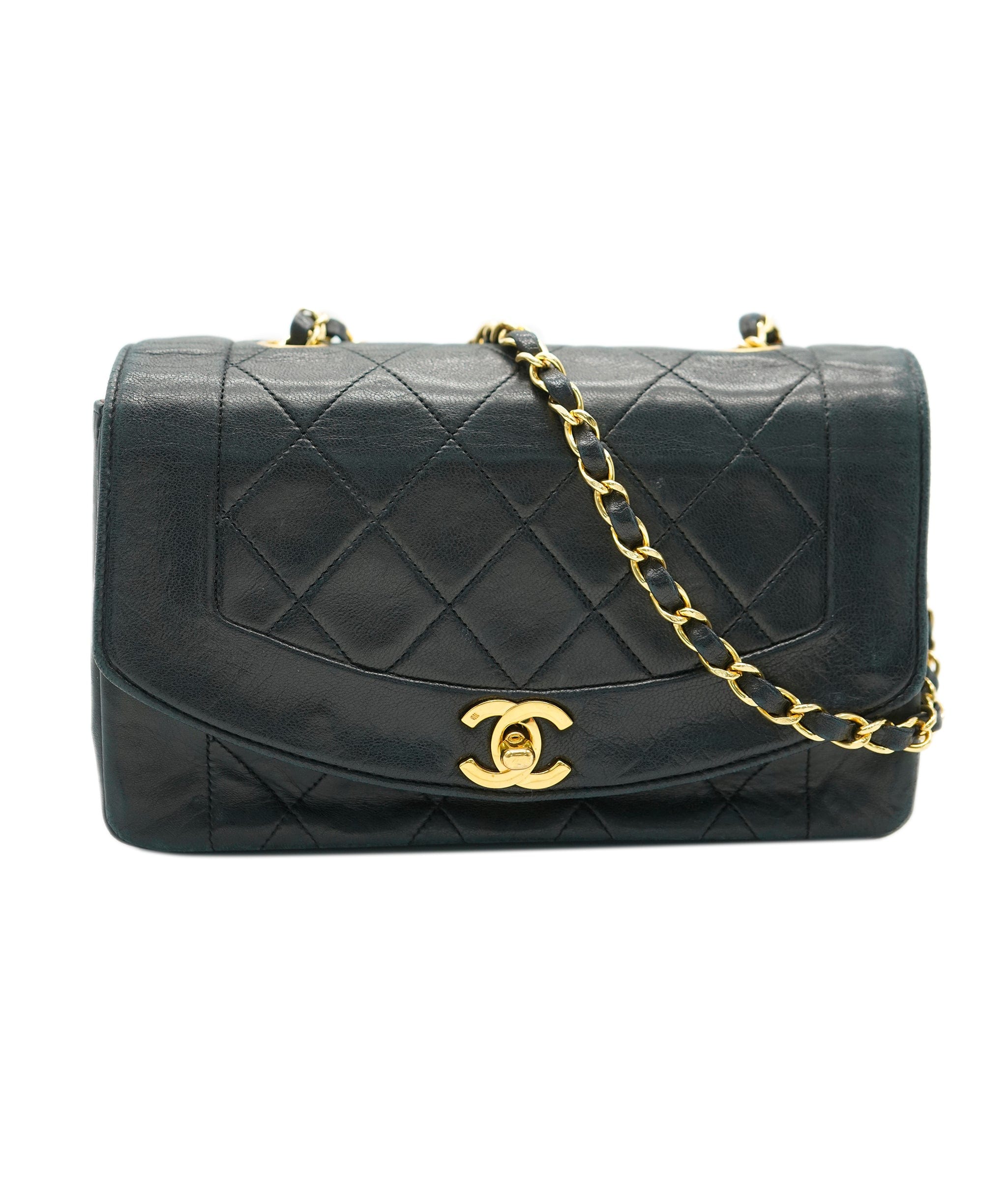 Chanel Chanel small diana black lambskin bag with GHW AJL0187