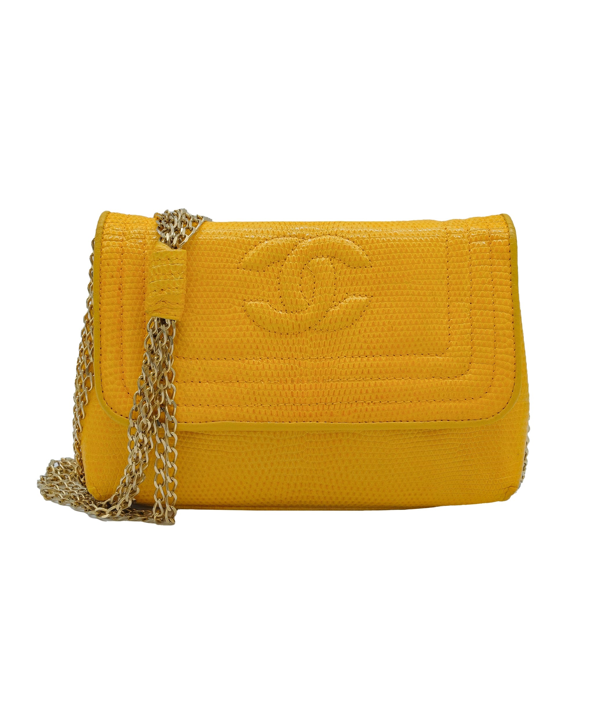 Chanel Chanel Small Vintage Yellow Lizard ASC5299