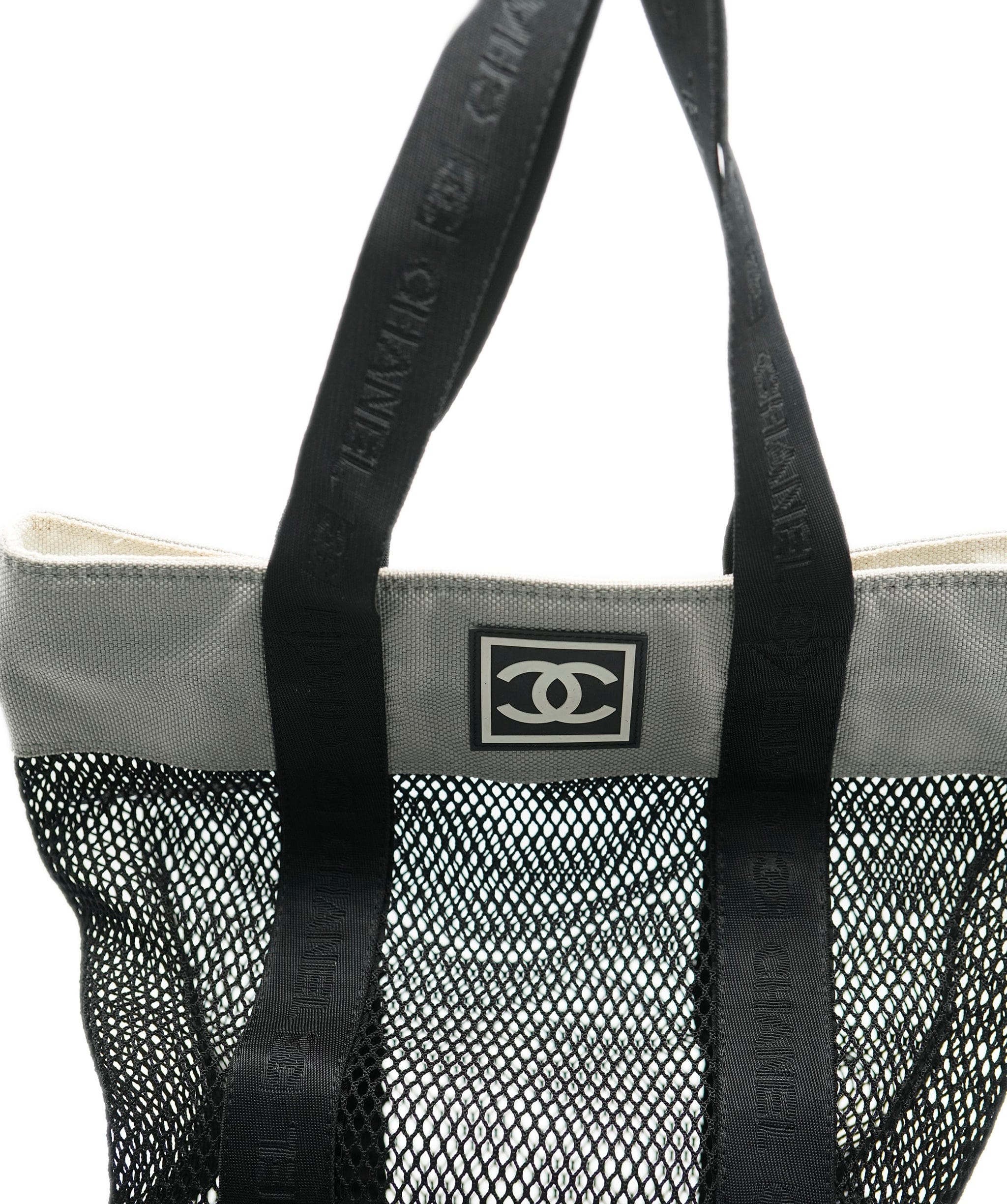 Chanel Chanel Sport Mesh Tote Bag Black Gray ASL10604