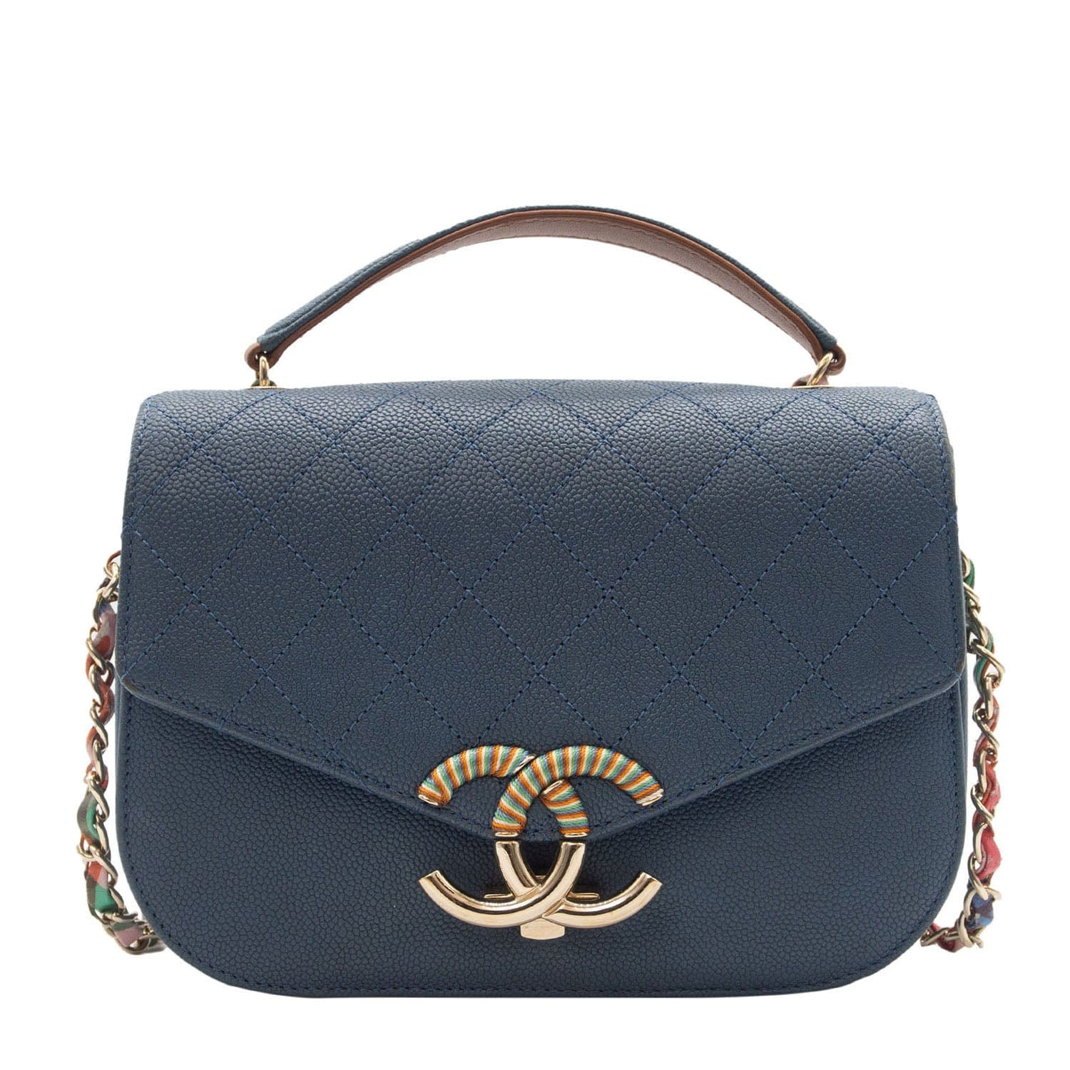 Chanel Chanel Thread Around Flap Navy Caviar GHW