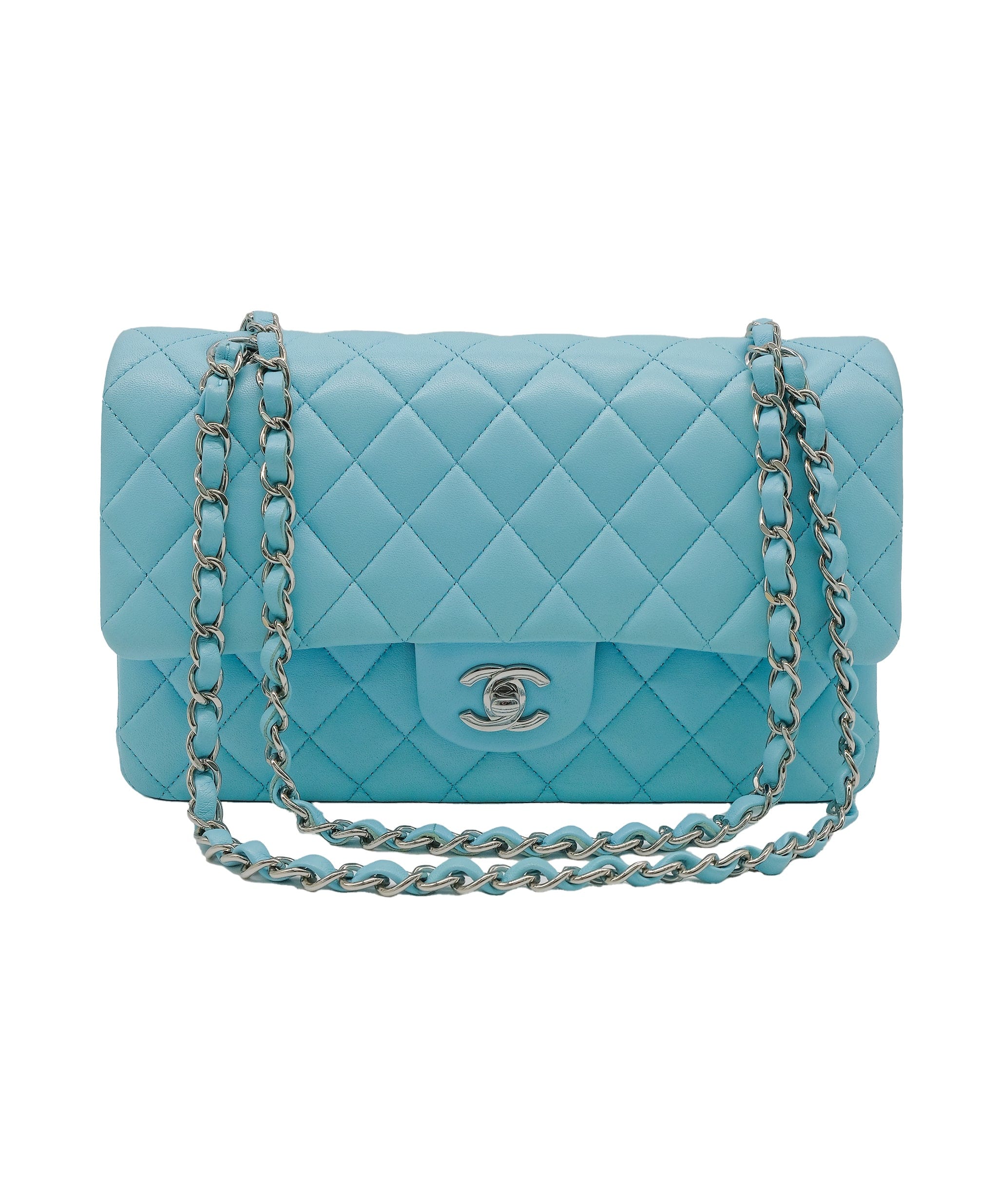 Chanel Chanel Tiffany Blue Medium Lambskin Classic Flap RJC3752