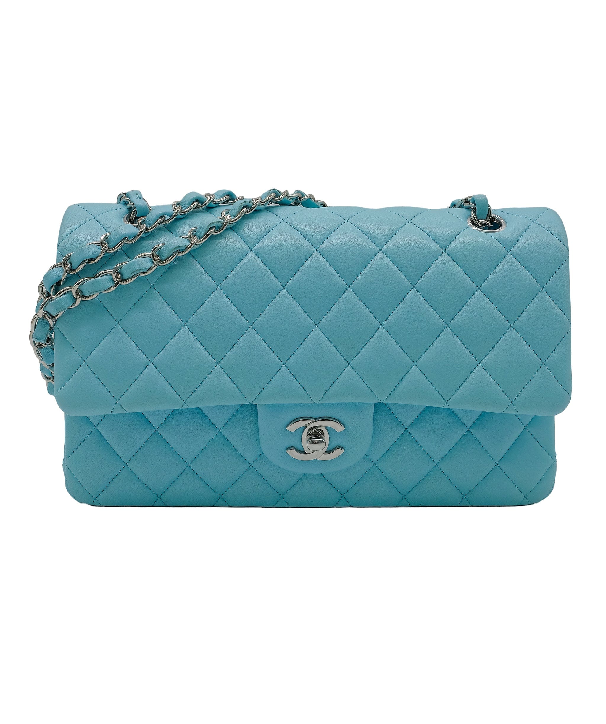 Chanel Chanel Tiffany Blue Medium Lambskin Classic Flap RJC3752