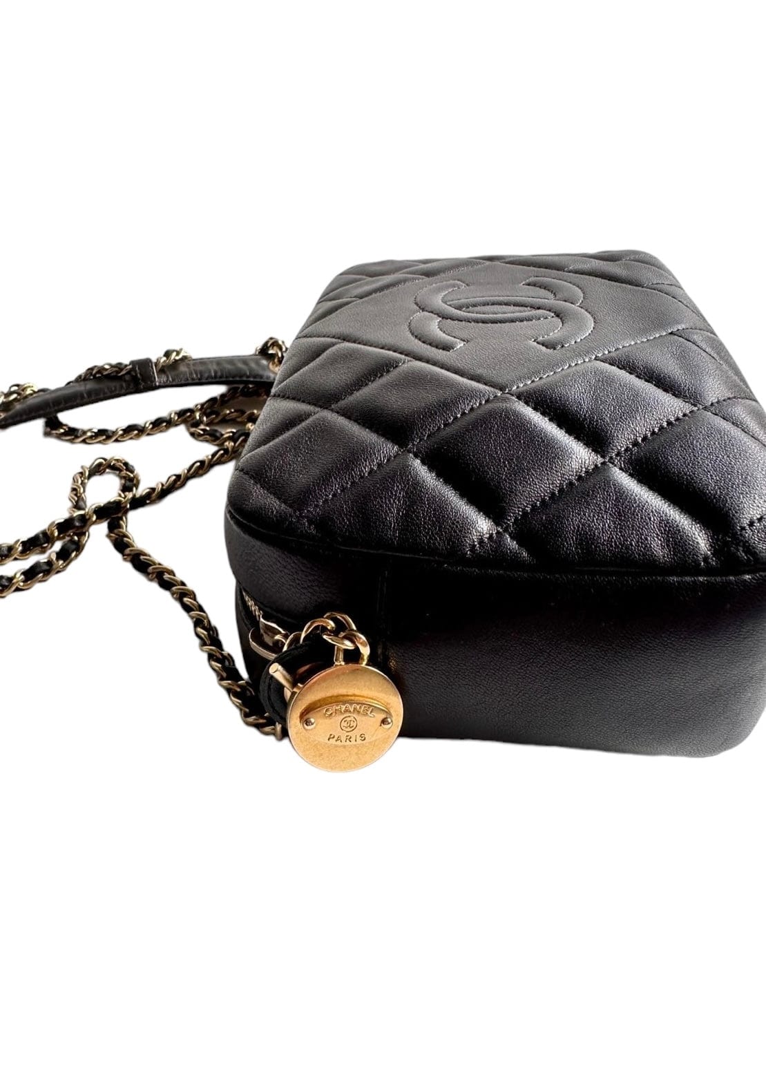 Chanel Chanel Timeless CC Camera Bag Black Lambskin GHW #18 SKC1717