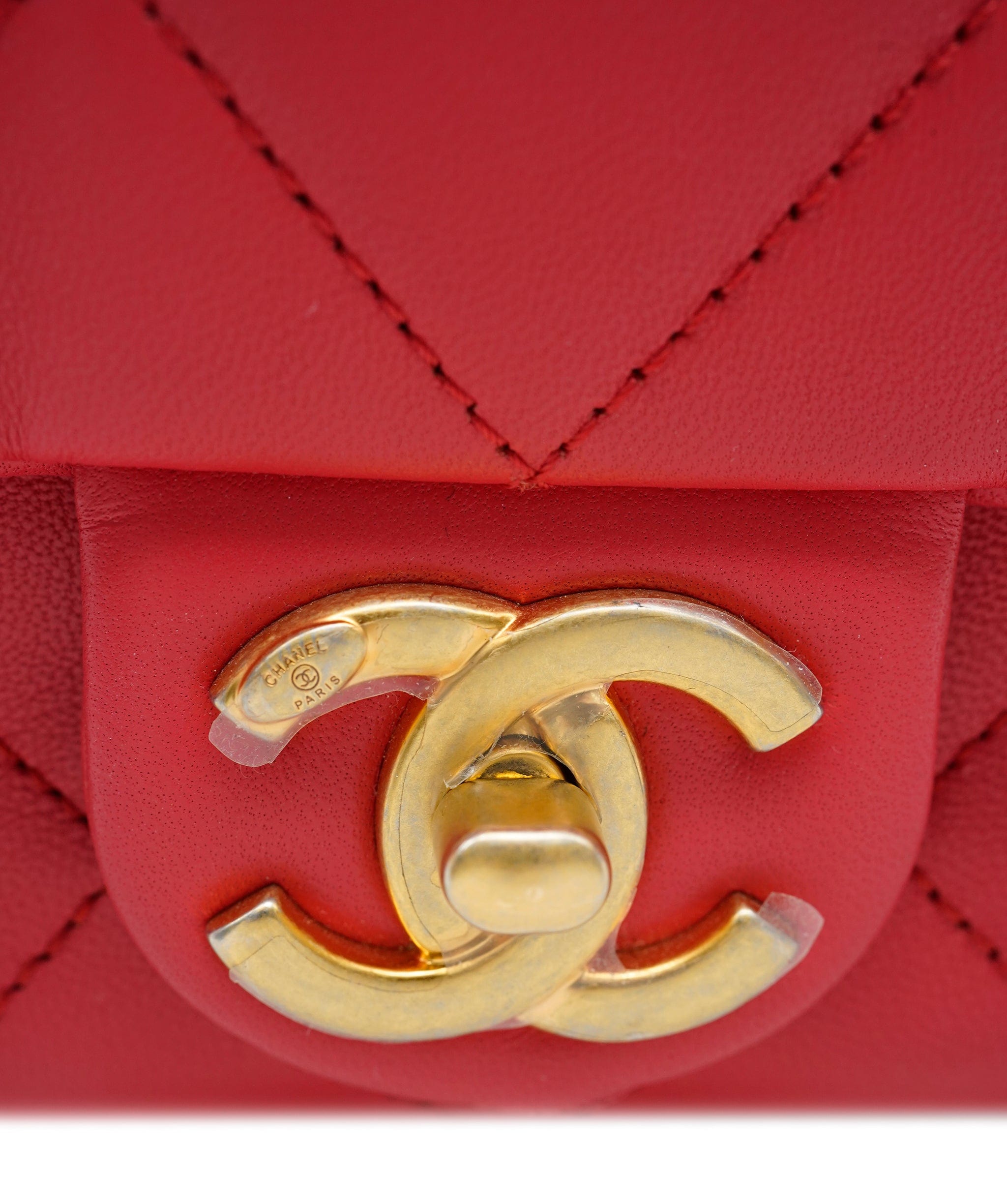 Chanel Chanel Top Handle Red Lambskin with GHW  ALC1531