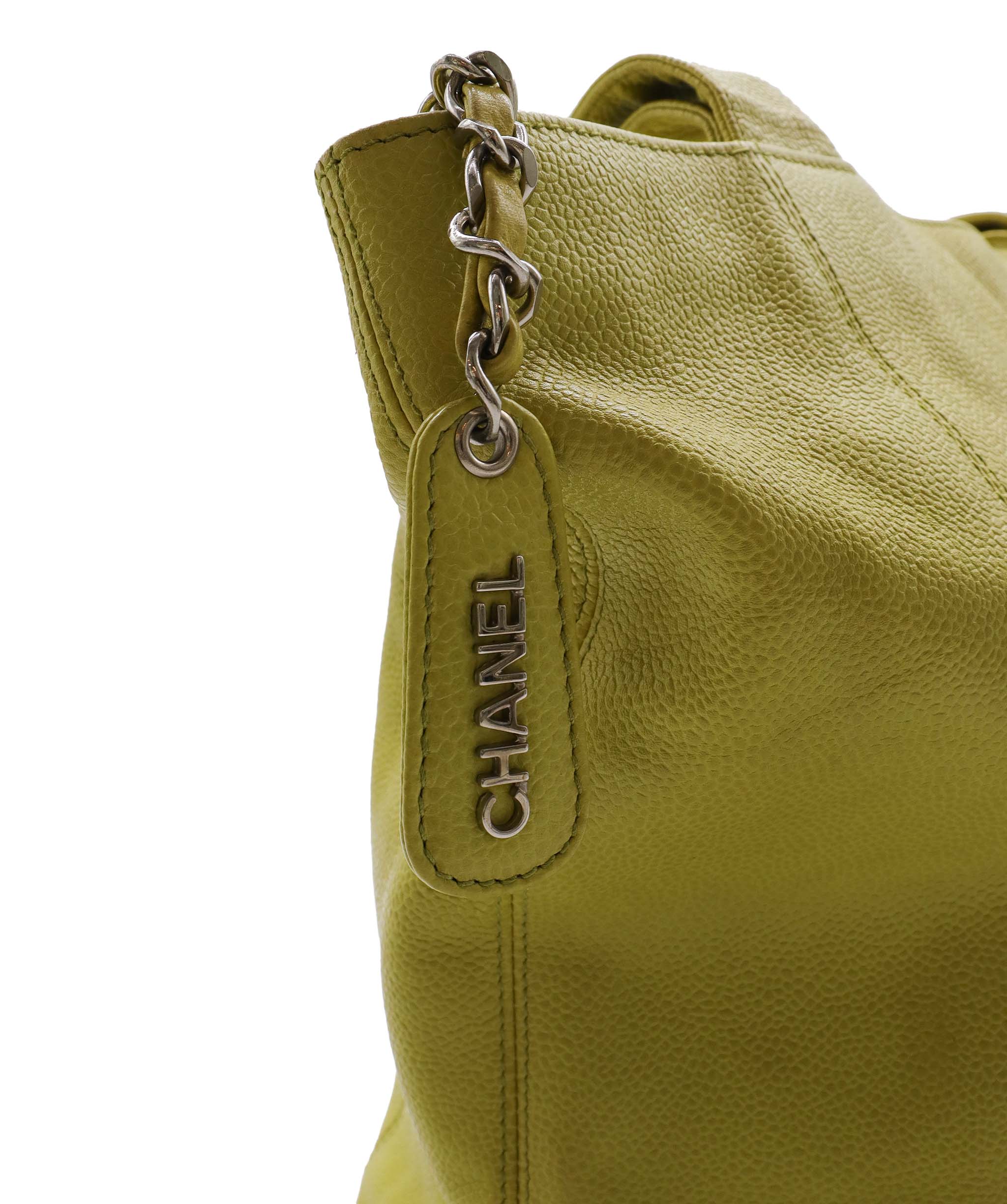 Chanel CHANEL TOTE BAG LIME CAVIAR SKIN 90250457 DXBS1306