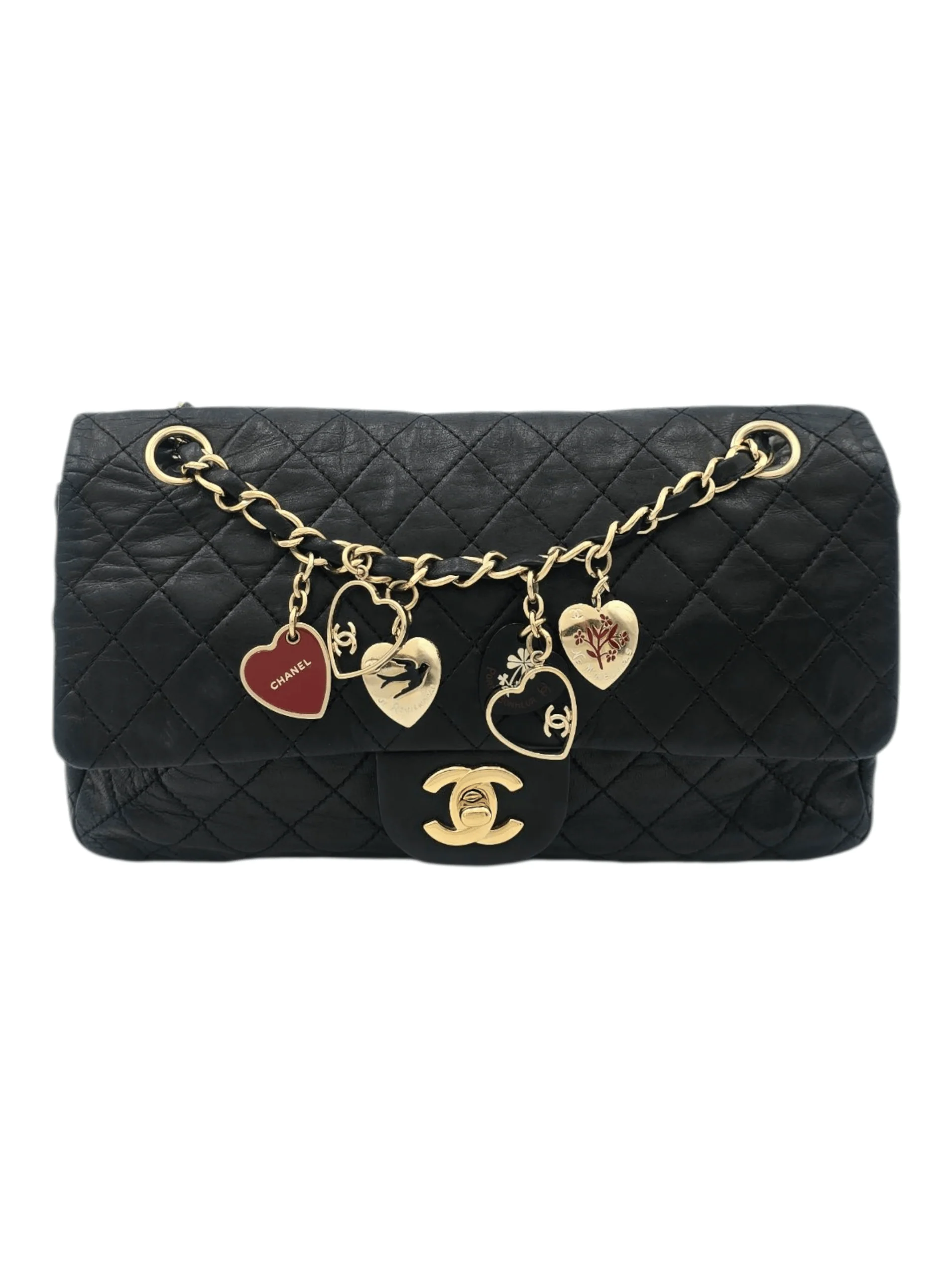 Chanel Chanel Valentine 25 Black Flap bag in Lambskin Gold hardware SYC196CT