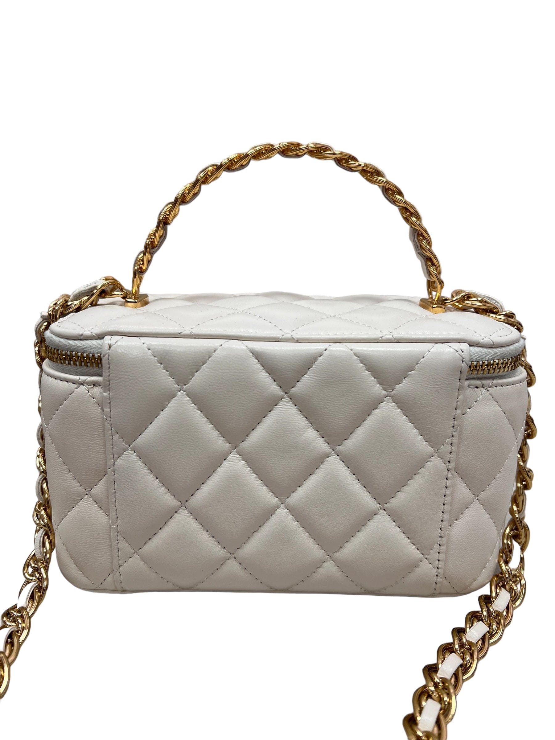 Chanel Chanel Vanity Top Handle Ivory Lambskin GHW SYC1172