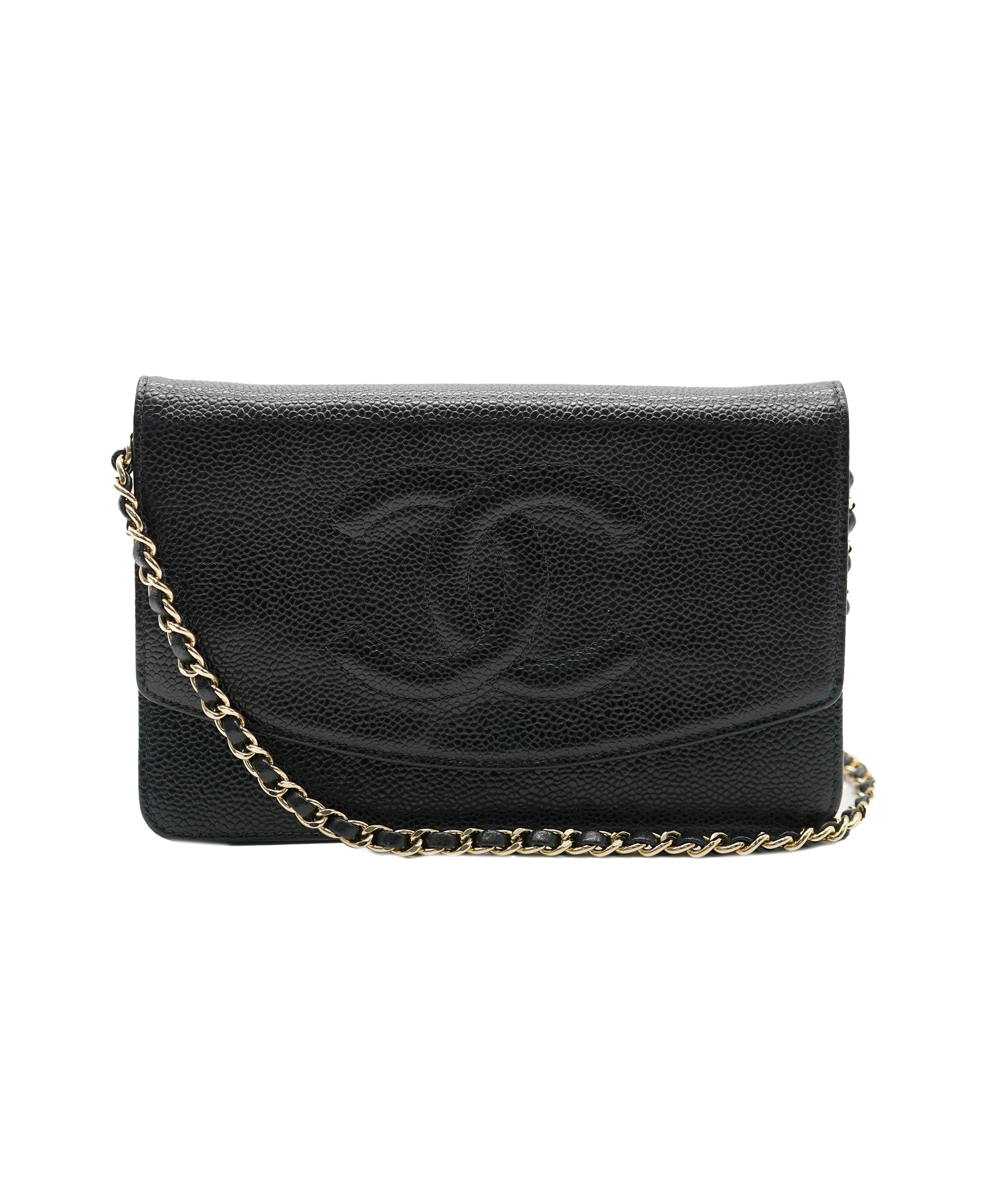 Chanel Chanel Vintage Black Caviar CC Timeless Wallet On Chain ABC0553