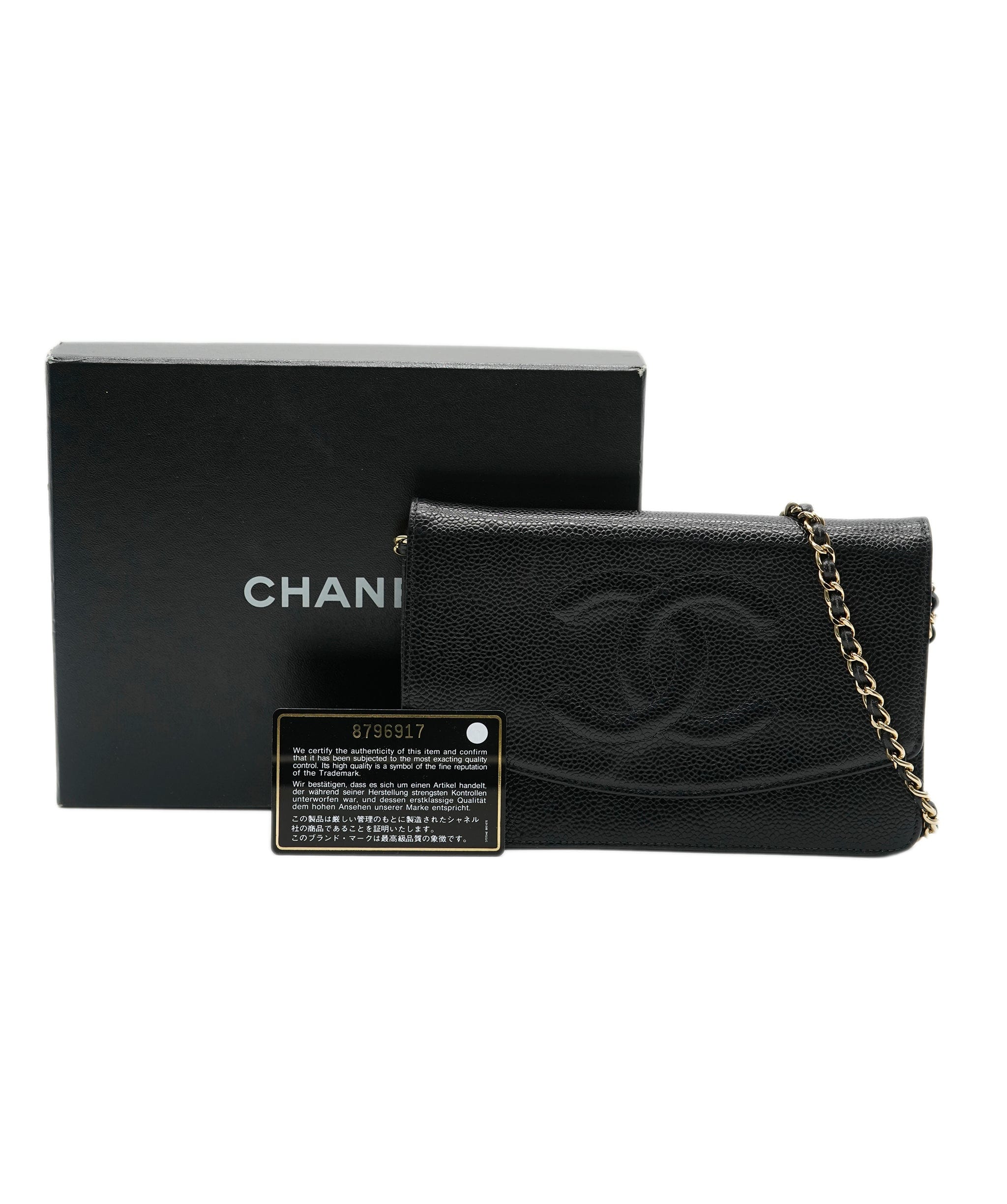 Chanel Chanel Vintage Black Caviar CC Timeless Wallet On Chain ABC0553