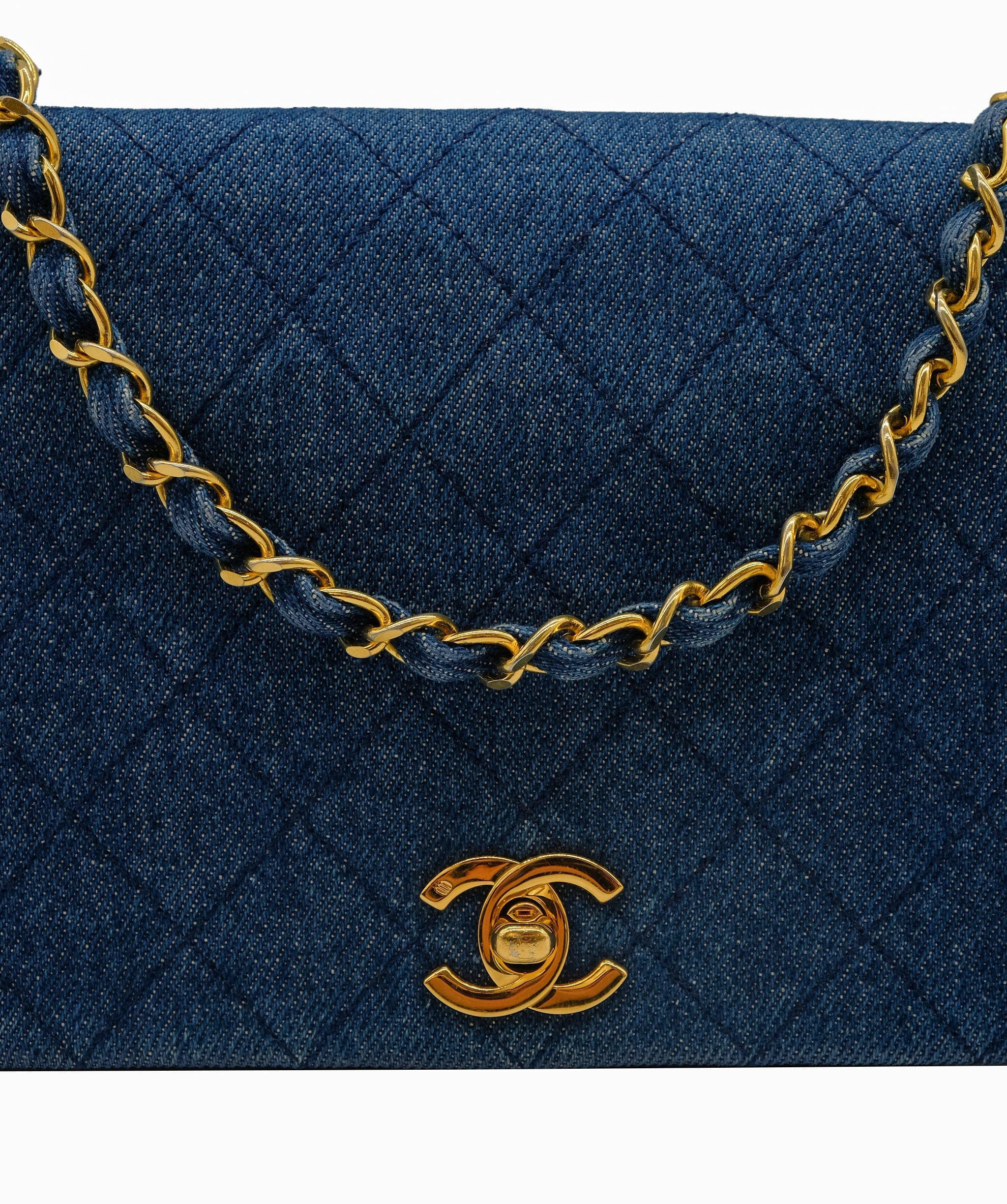 Chanel Chanel Vintage Blue Denim Full Flap DXBS0118