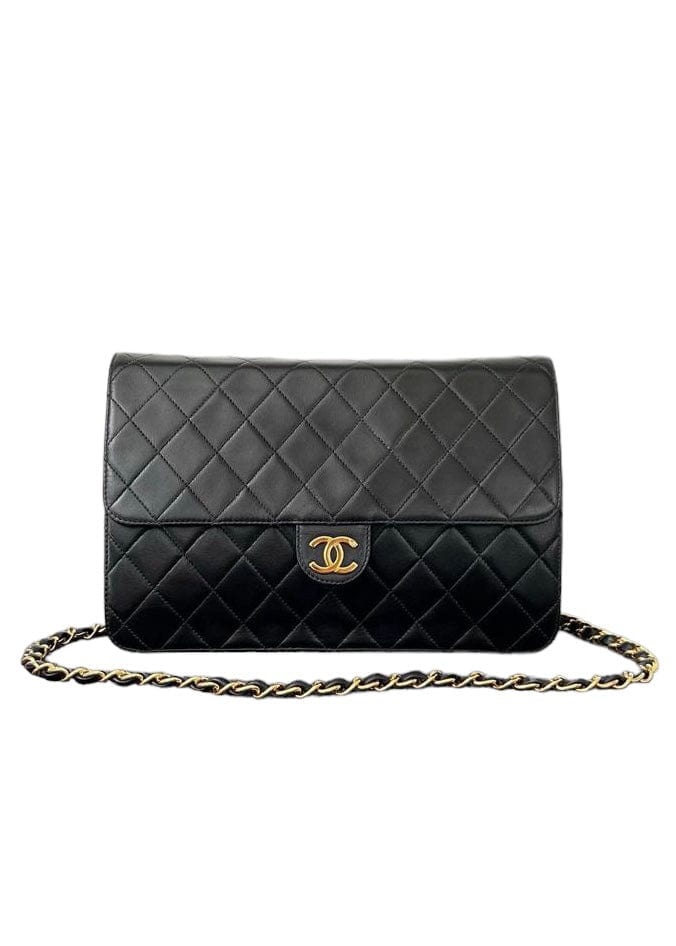 Chanel Chanel Vintage CC Flap Medium Black Lambskin Push Lock GHW #4 SKCY018