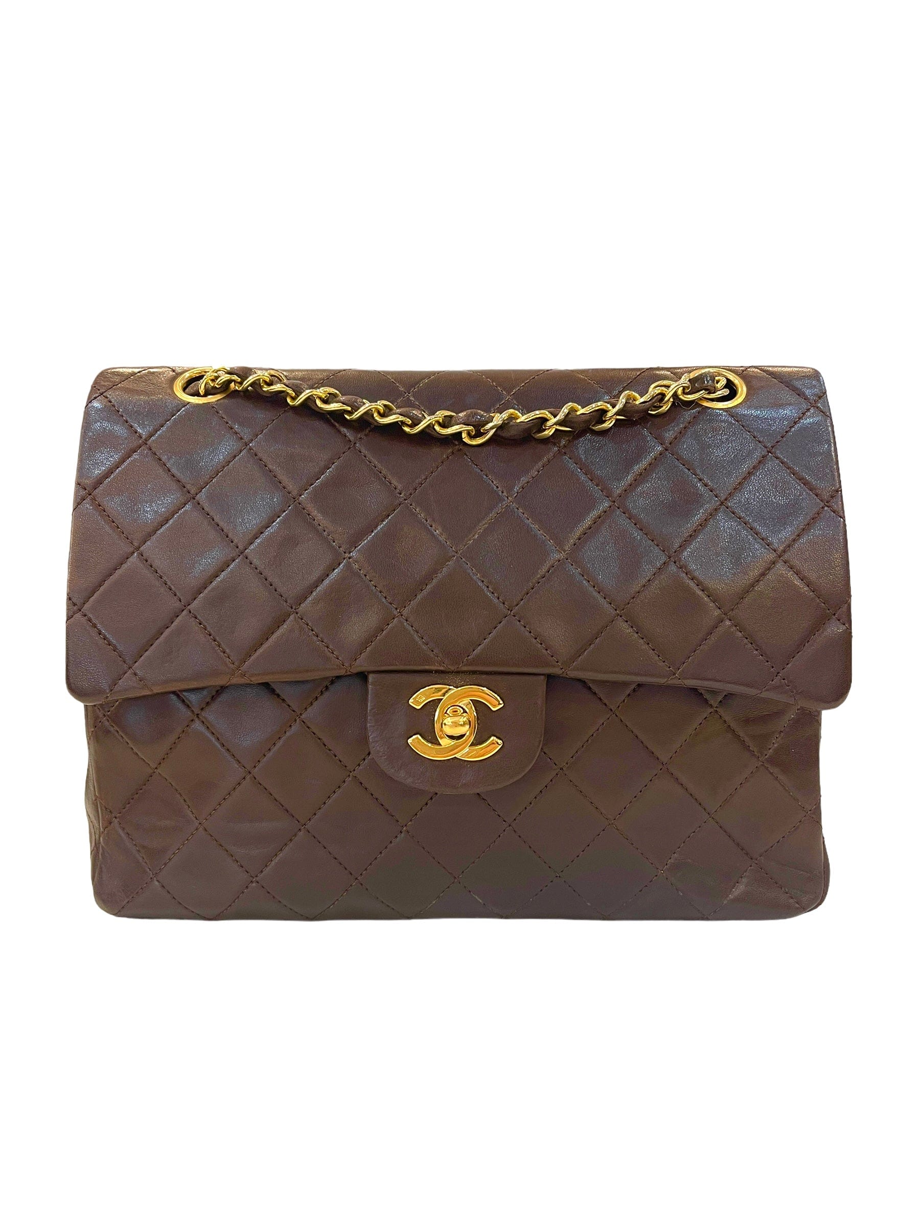 Chanel Chanel Vintage Classic Double Flap Square Chocolate Lambskin GHW 90162363