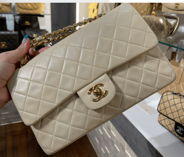 Chanel Chanel Vintage Classic Flap Beige Lambskin GHW #5 ASC2437