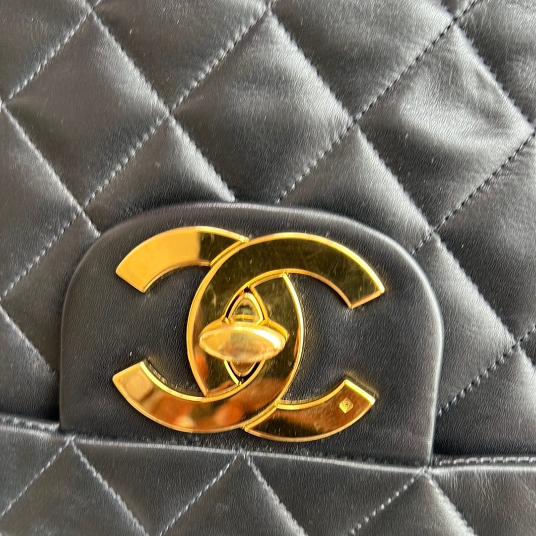 Chanel Chanel Vintage Classic Flap Black Lambskin XL CC GHW ASL8687