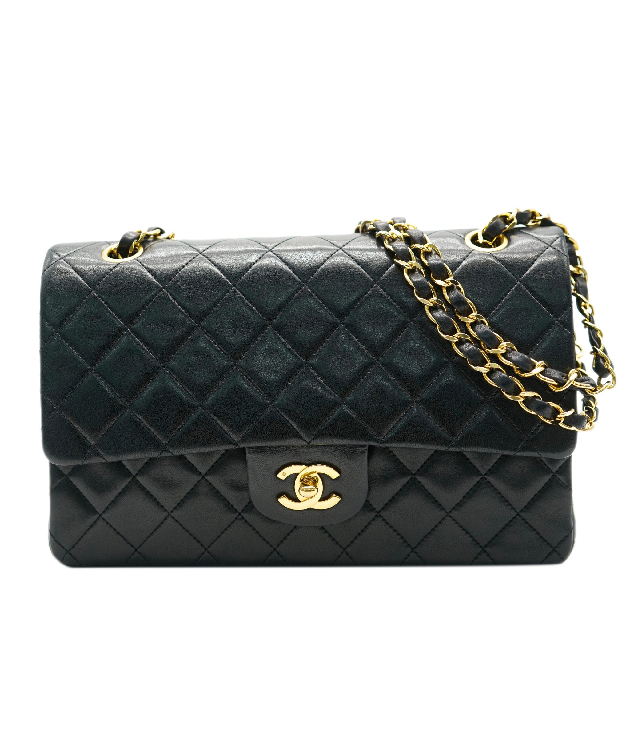 Chanel Chanel Vintage Classic Flap Medium Black Lambskin GHW #1 ASL10625