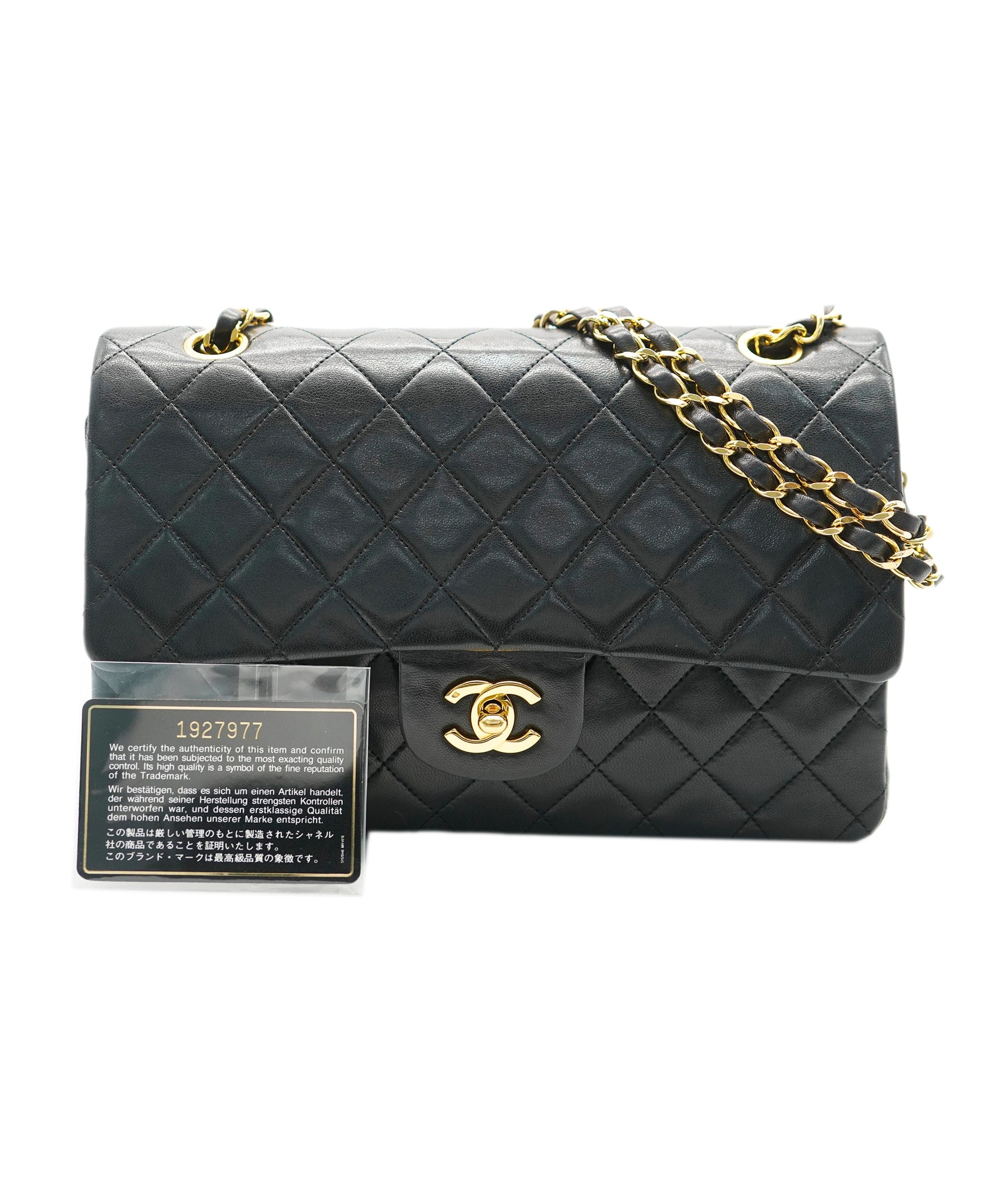 Chanel Chanel Vintage Classic Flap Medium Black Lambskin GHW #1 ASL10625