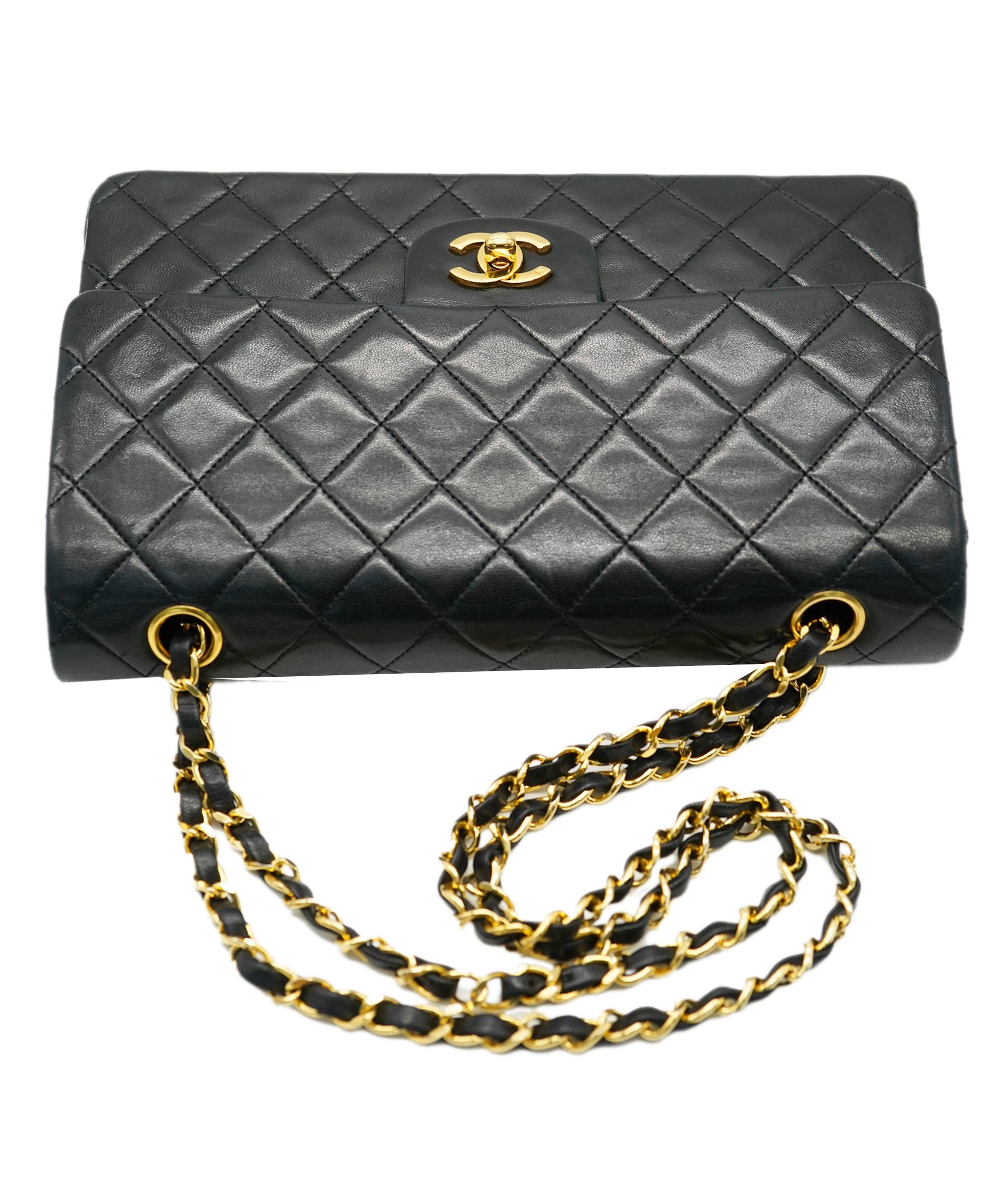 Chanel Chanel Vintage Classic Flap Medium Black Lambskin GHW #1 ASL10625