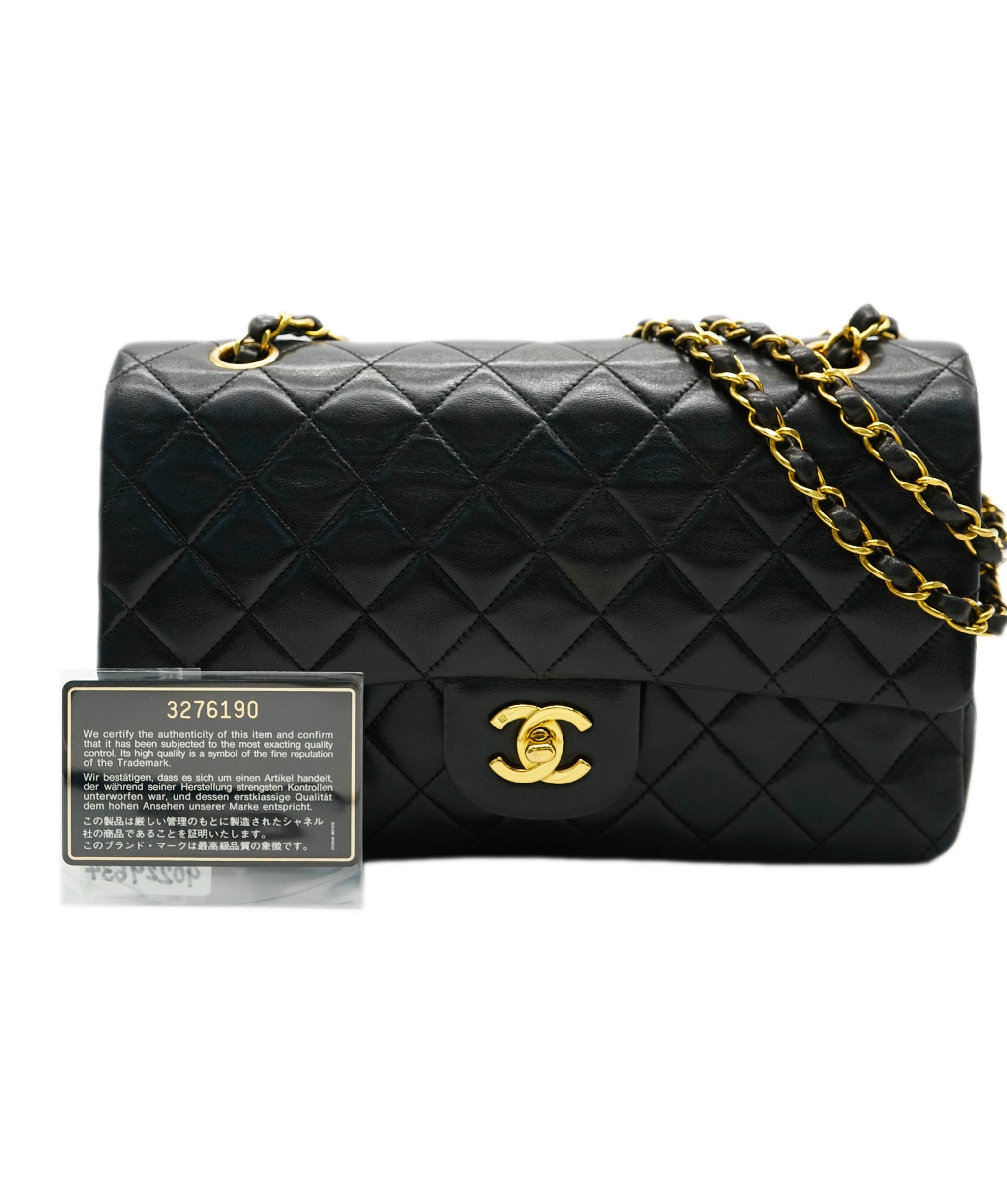 Chanel Chanel Vintage Classic Flap Medium Black Lambskin GHW #3 ASL10535