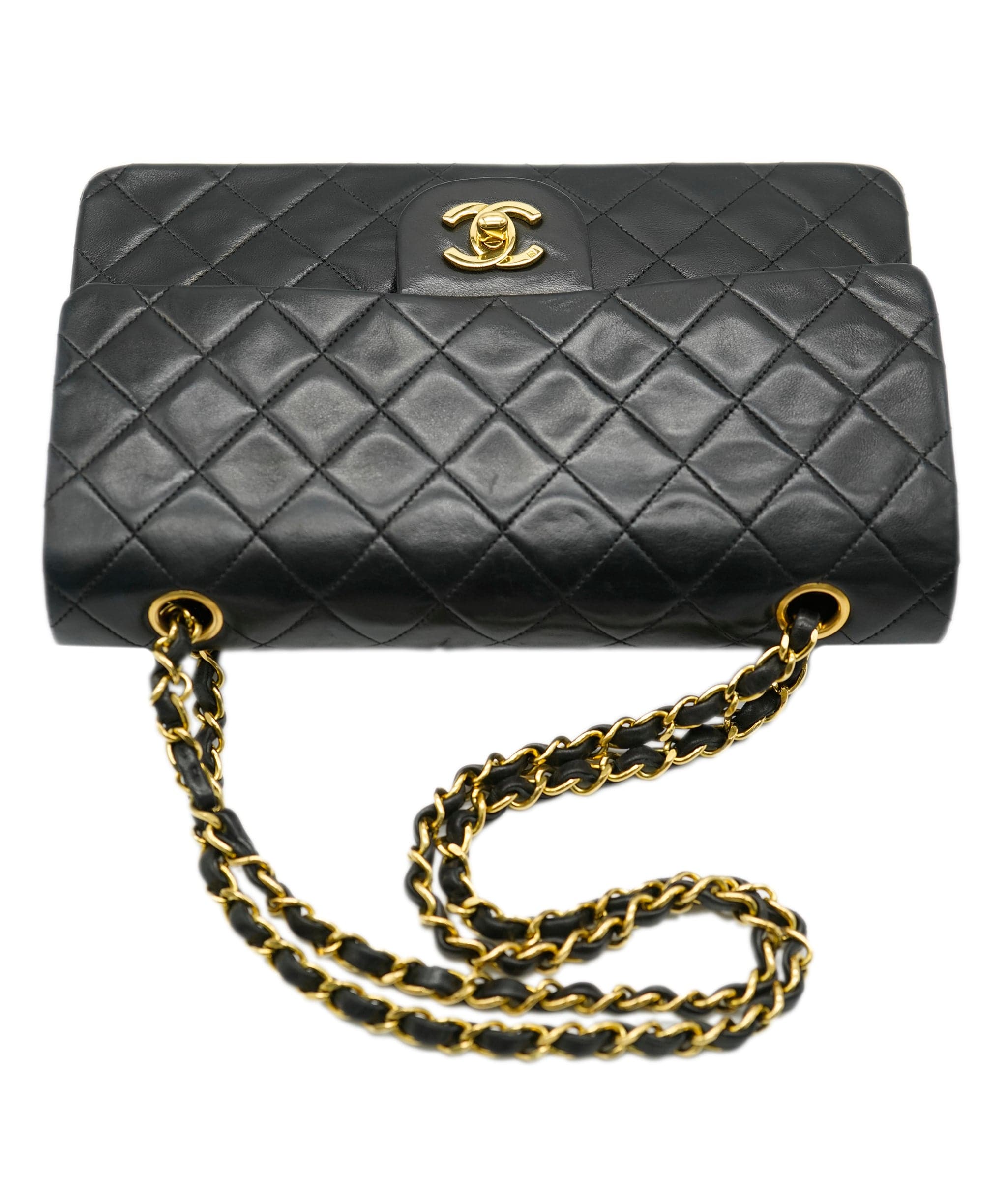 Chanel Chanel Vintage Classic Flap Medium Black Lambskin GHW #3 ASL10545