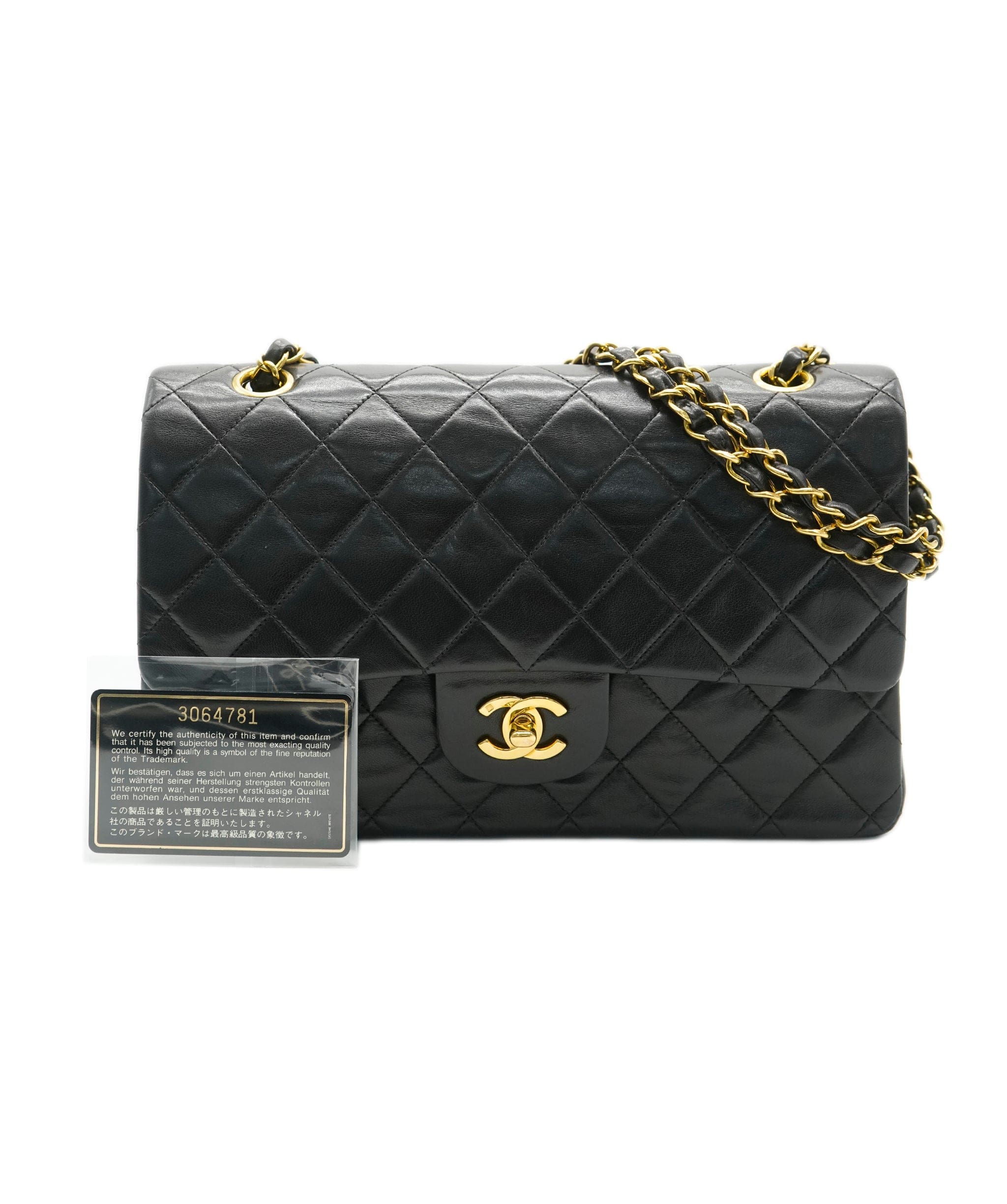 Chanel Chanel Vintage Classic Flap Medium Black Lambskin GHW #3 ASL10546