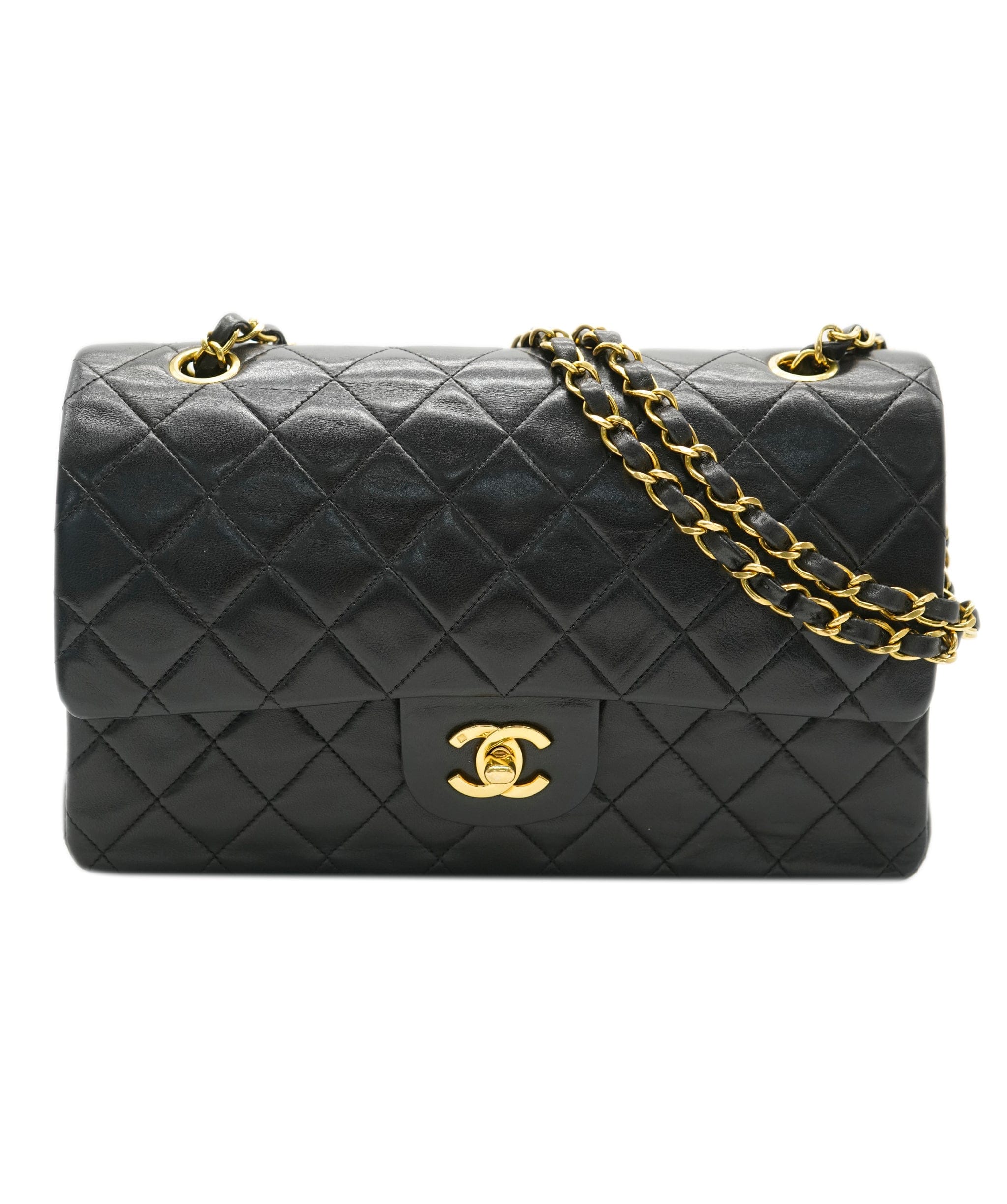 Chanel Chanel Vintage Classic Flap Medium Black Lambskin GHW #3 ASL10546