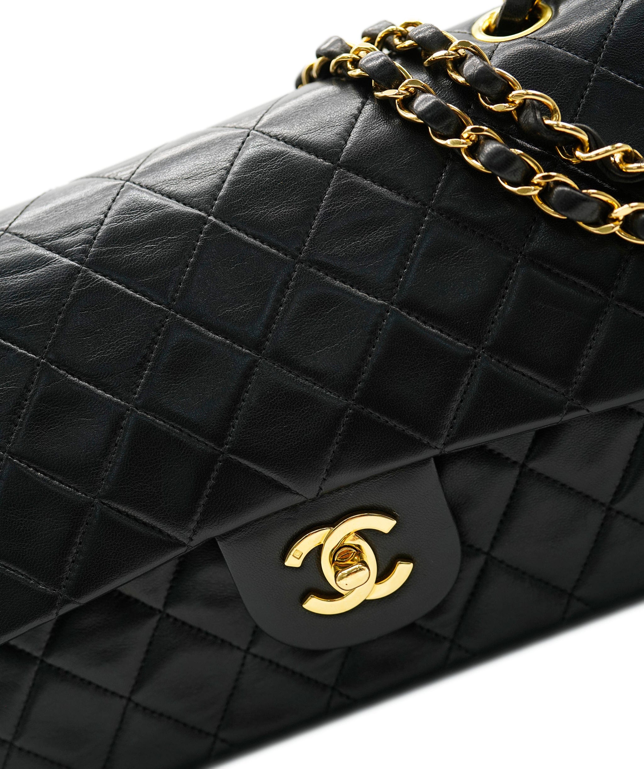 Chanel Chanel Vintage Classic Flap Medium Black Lambskin GHW #5 ASL10626