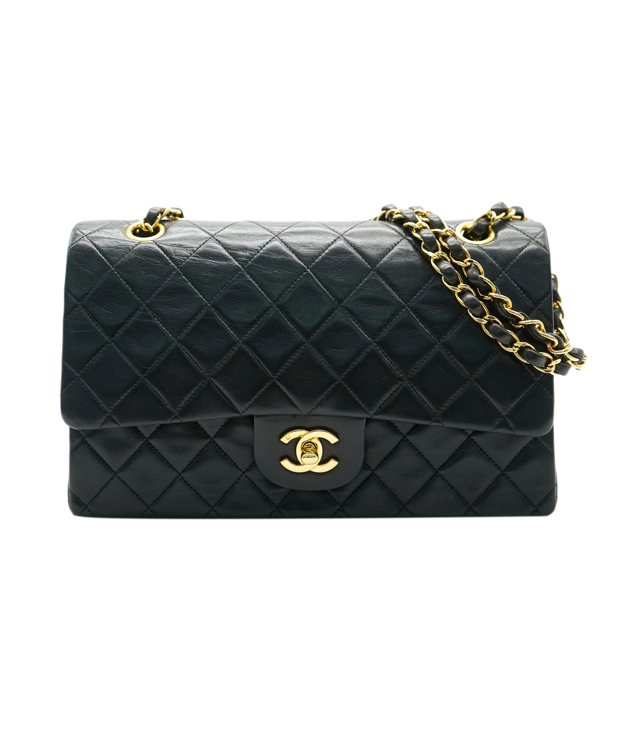 Chanel Chanel Vintage Classic Flap Medium Black Lambskin GHW #5 ASL10626