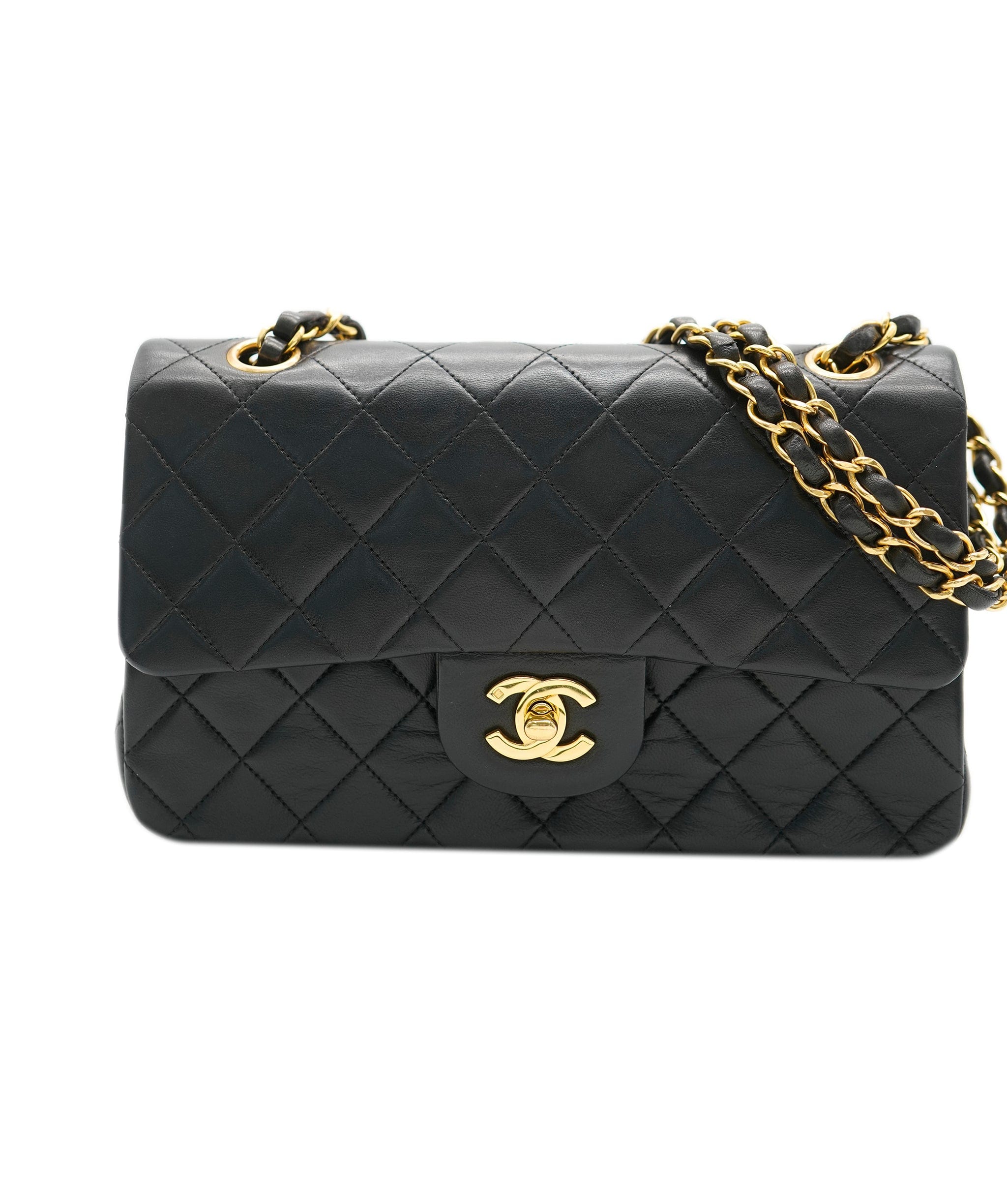 Chanel Chanel Vintage Classic Flap Small Black Lambskin GHW #3 ASL10542