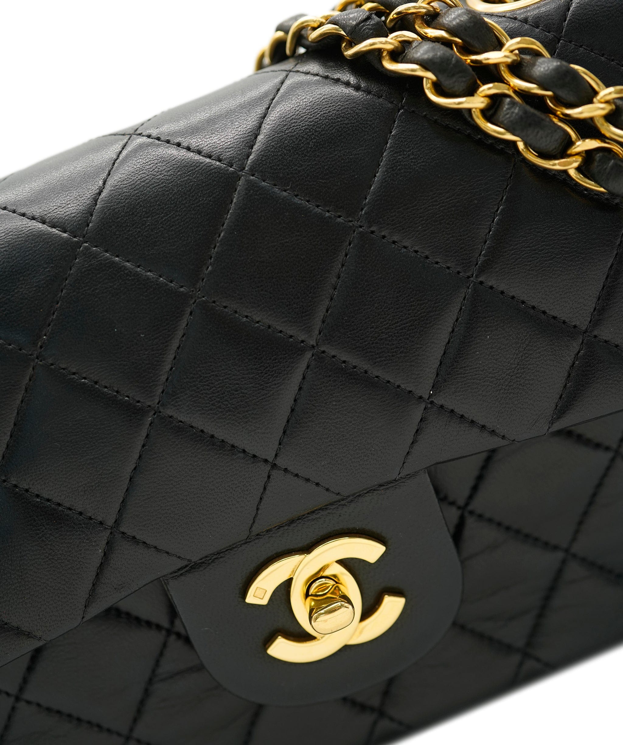 Chanel Chanel Vintage Classic Flap Small Black Lambskin GHW #3 ASL10542