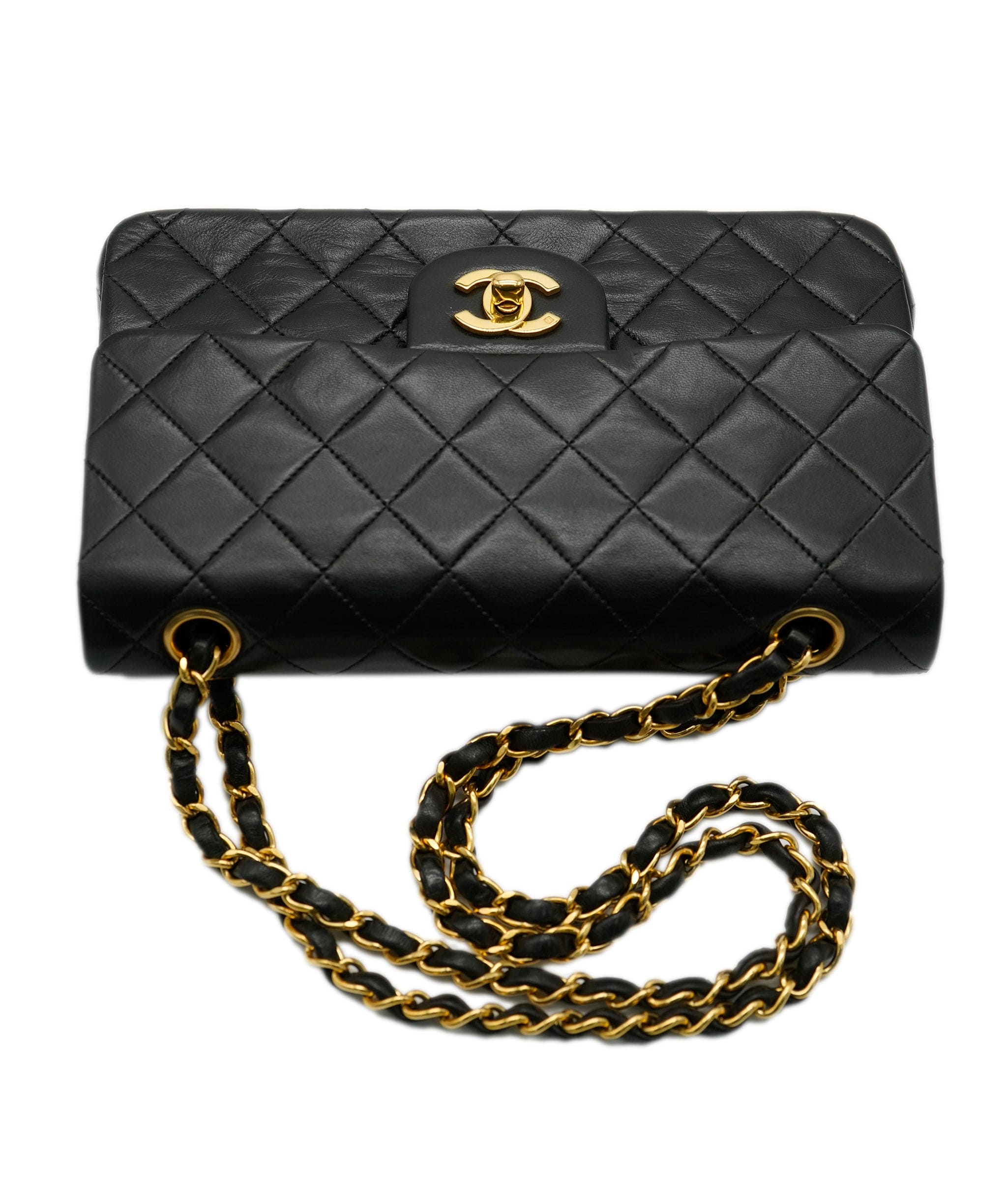 Chanel Chanel Vintage Classic Flap Small Black Lambskin GHW #3 ASL10542