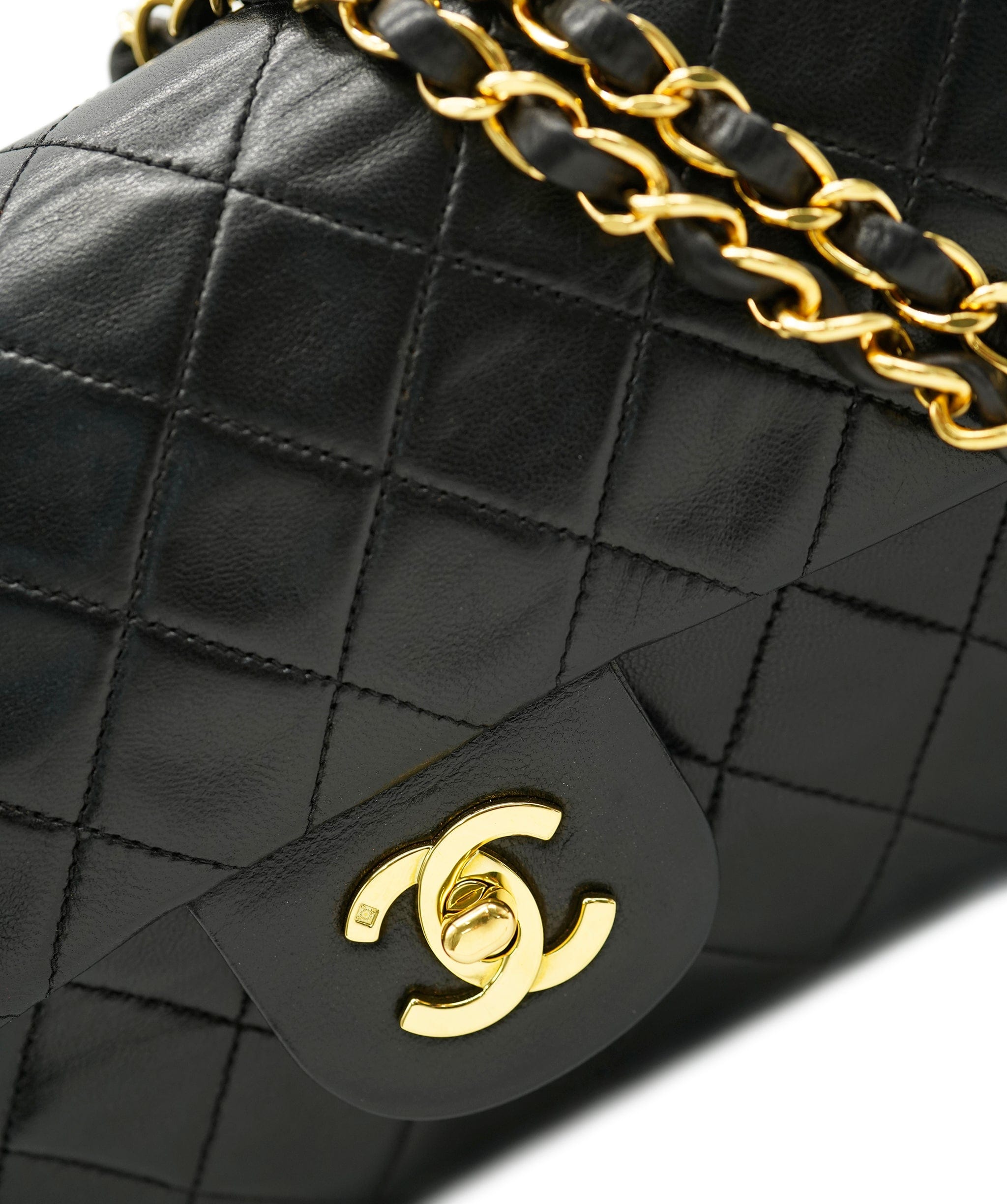 Chanel Chanel Vintage Classic Flap Small Black Lambskin GHW #3 ASL10616