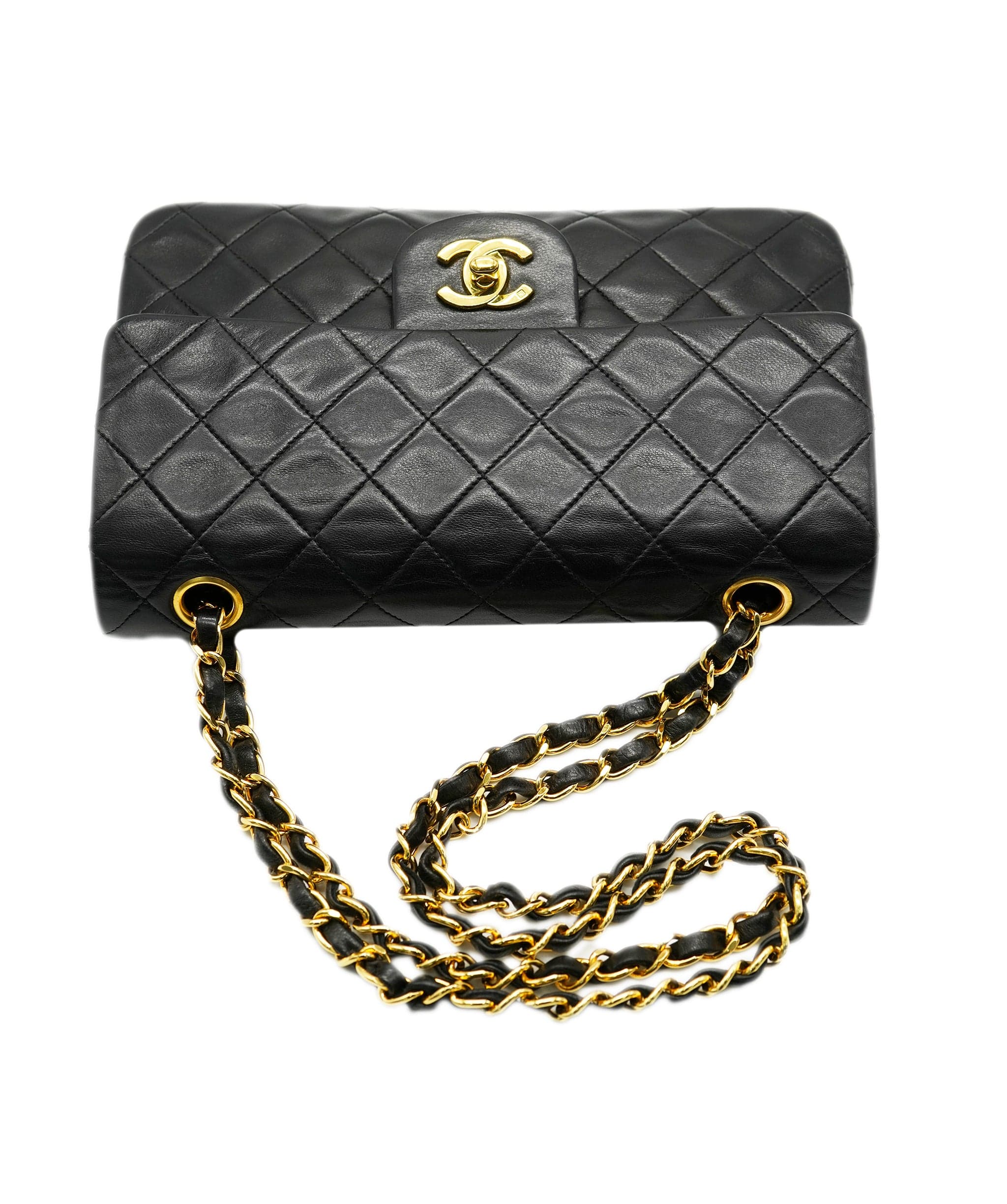 Chanel Chanel Vintage Classic Flap Small Black Lambskin GHW #3 ASL10616