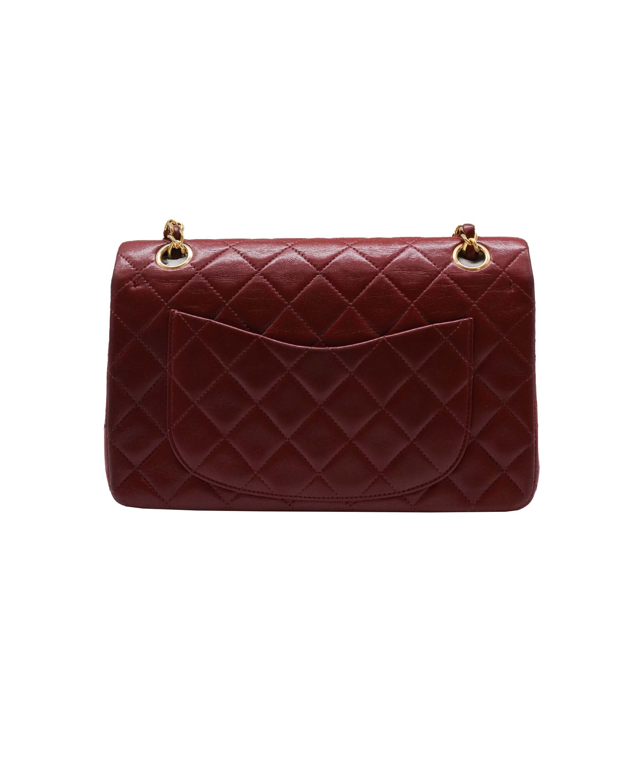 Chanel CHANEL VINTAGE CLASSIC FLAP SMALL CHAIN SHOULDER BAG RED LAMB SKIN 90247190 DXBS0600