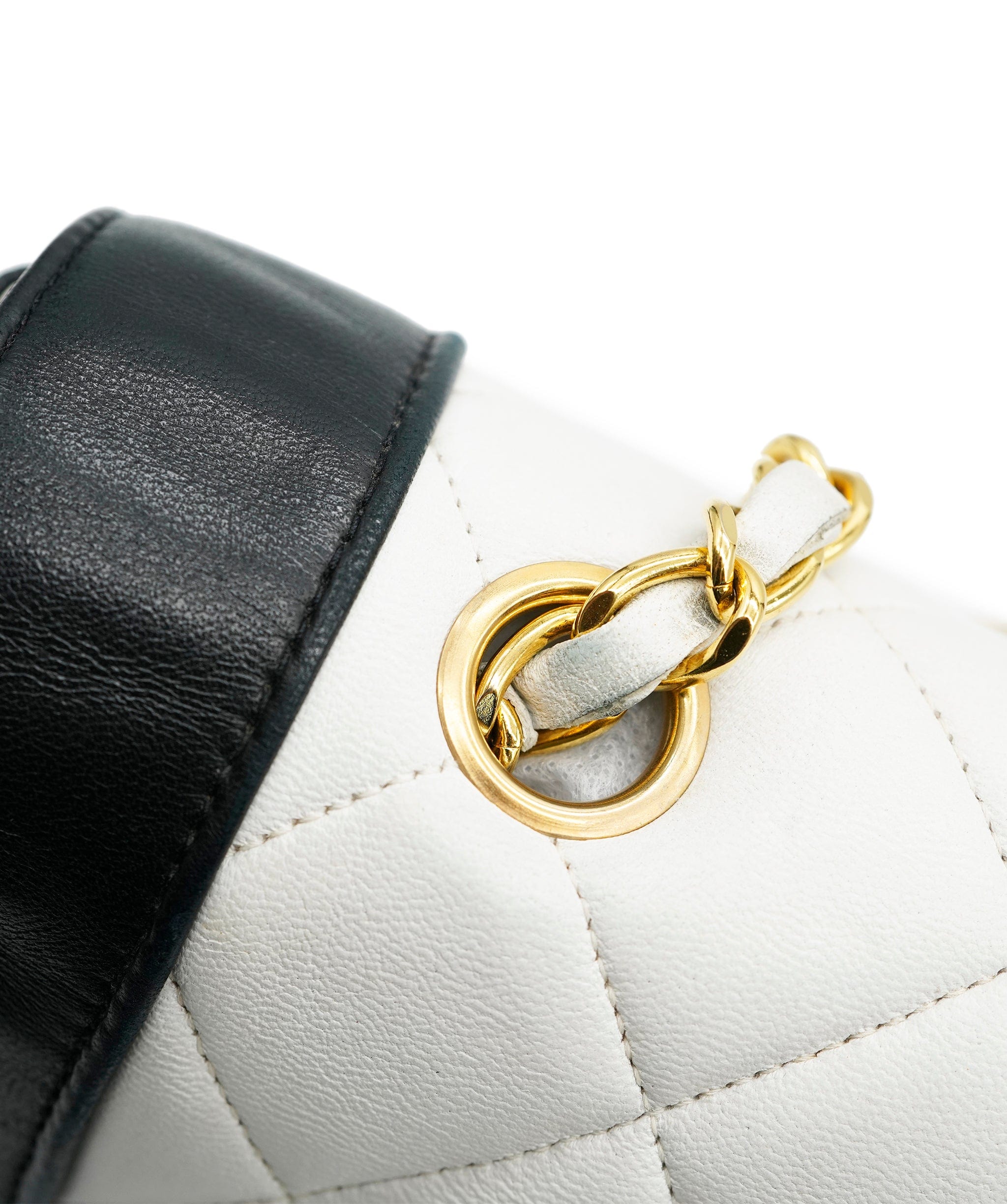 Chanel Chanel Vintage Diana White / Black Lambskin GHW SKL1636