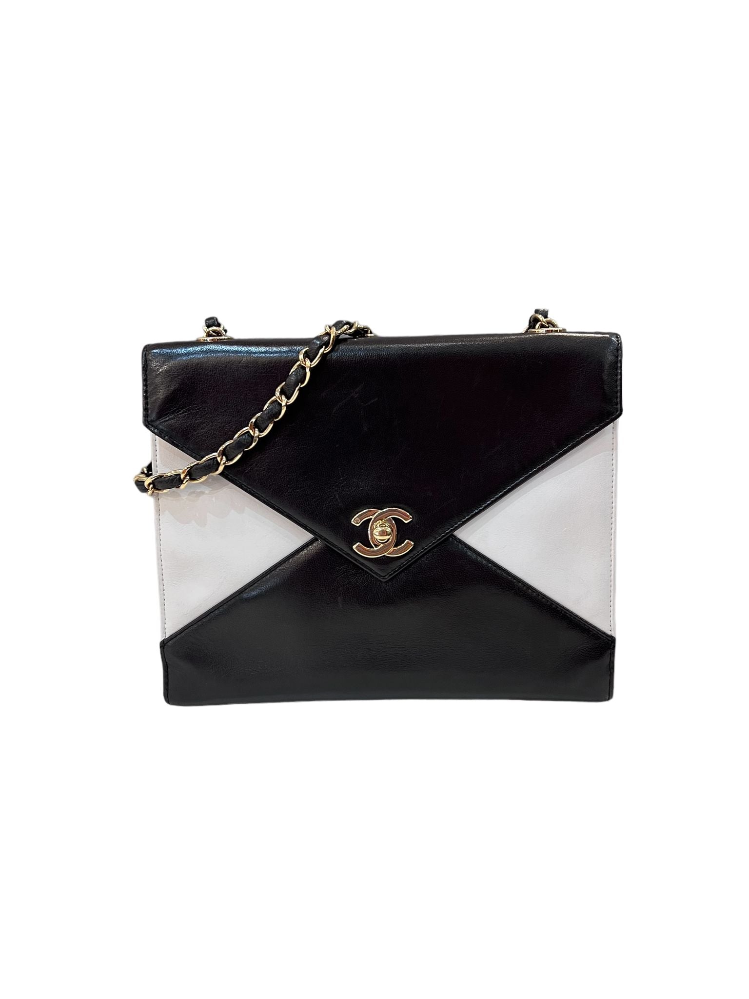 Chanel Chanel Vintage Envelope Bag Black White GHW 90175500