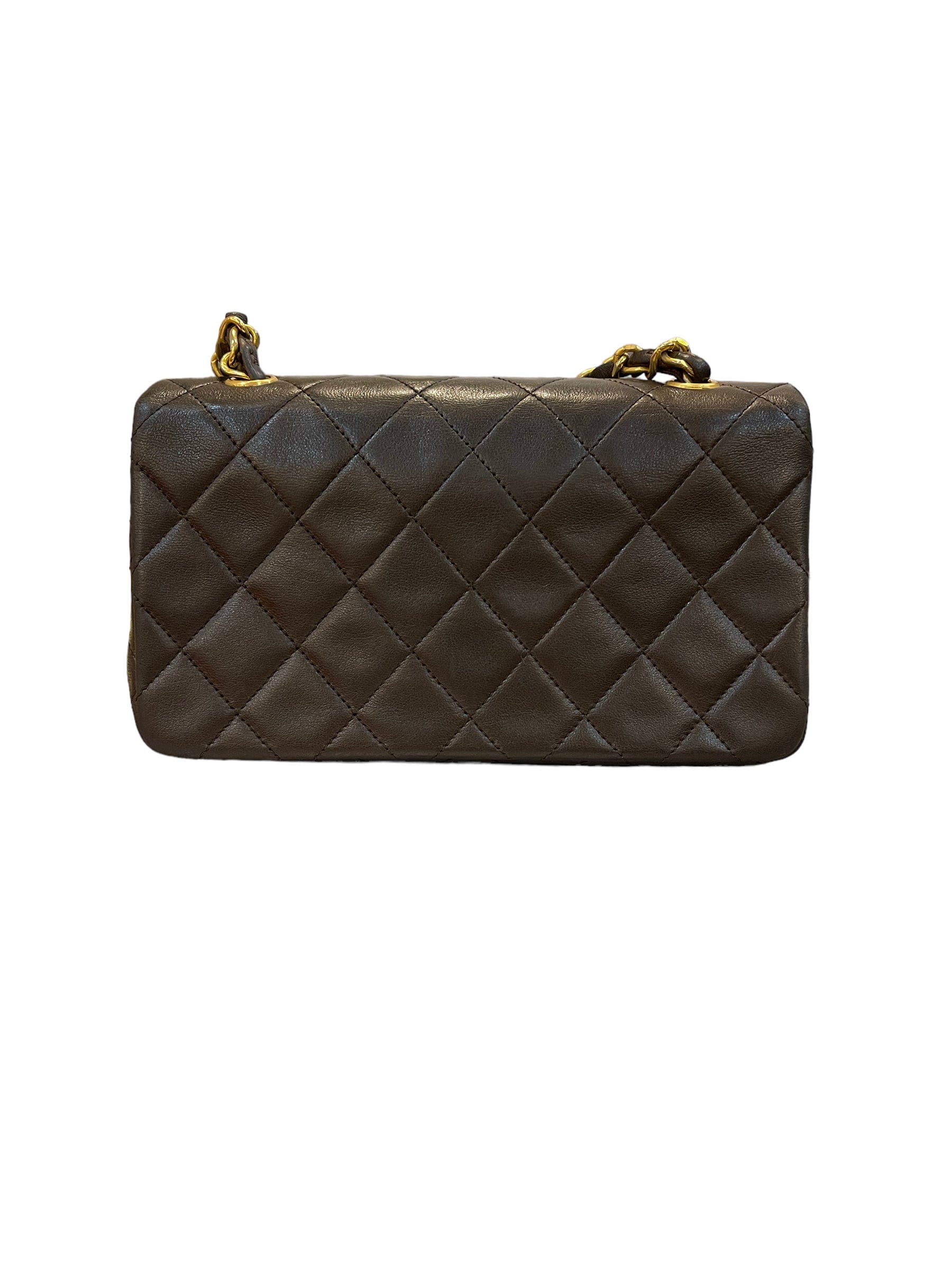 Chanel Chanel Vintage Full Flap Mini Chocolate Lambskin GHW