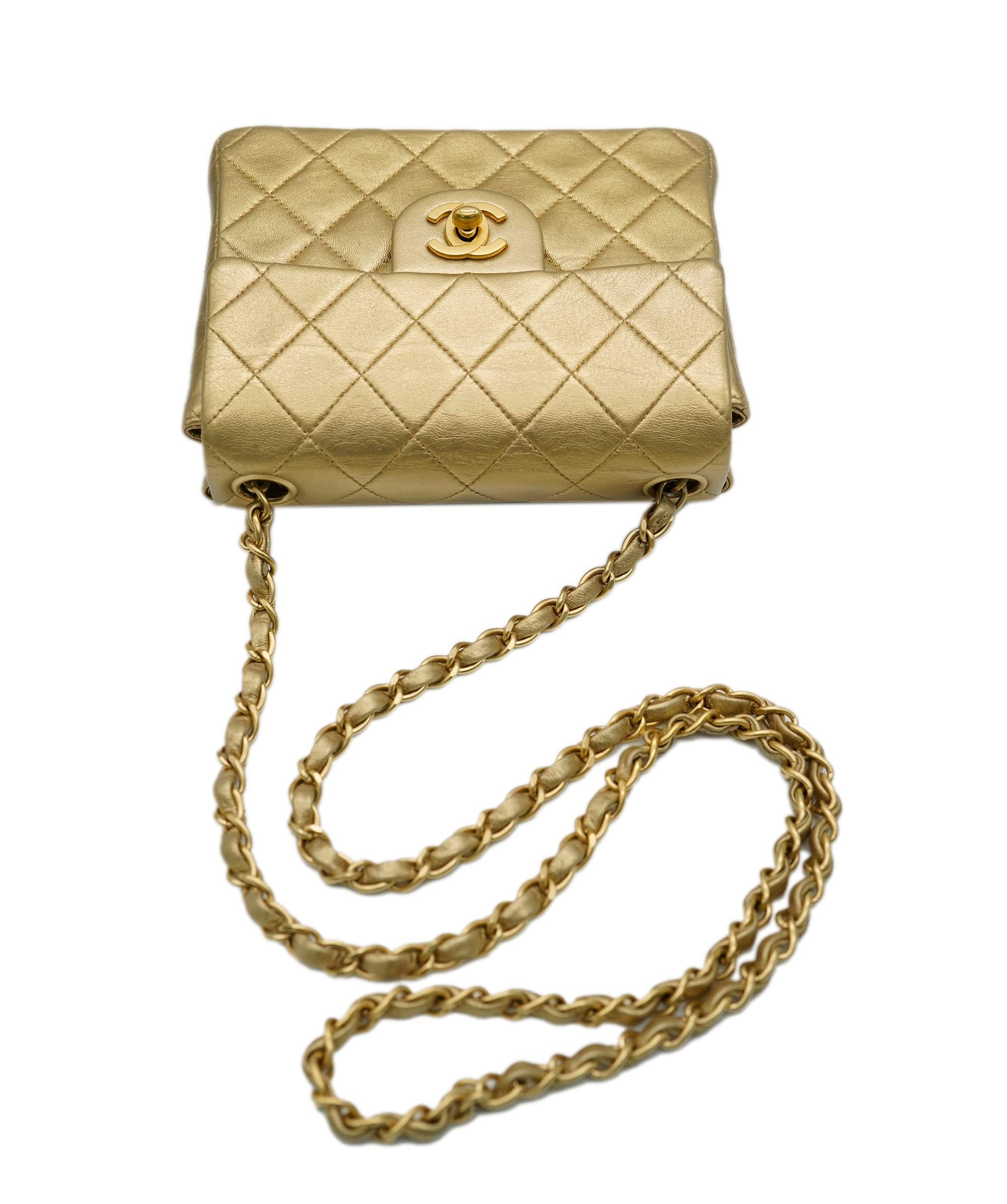 Chanel Chanel Vintage Gold Mini Square 17 Chain Shoulder Bag DBXS0022