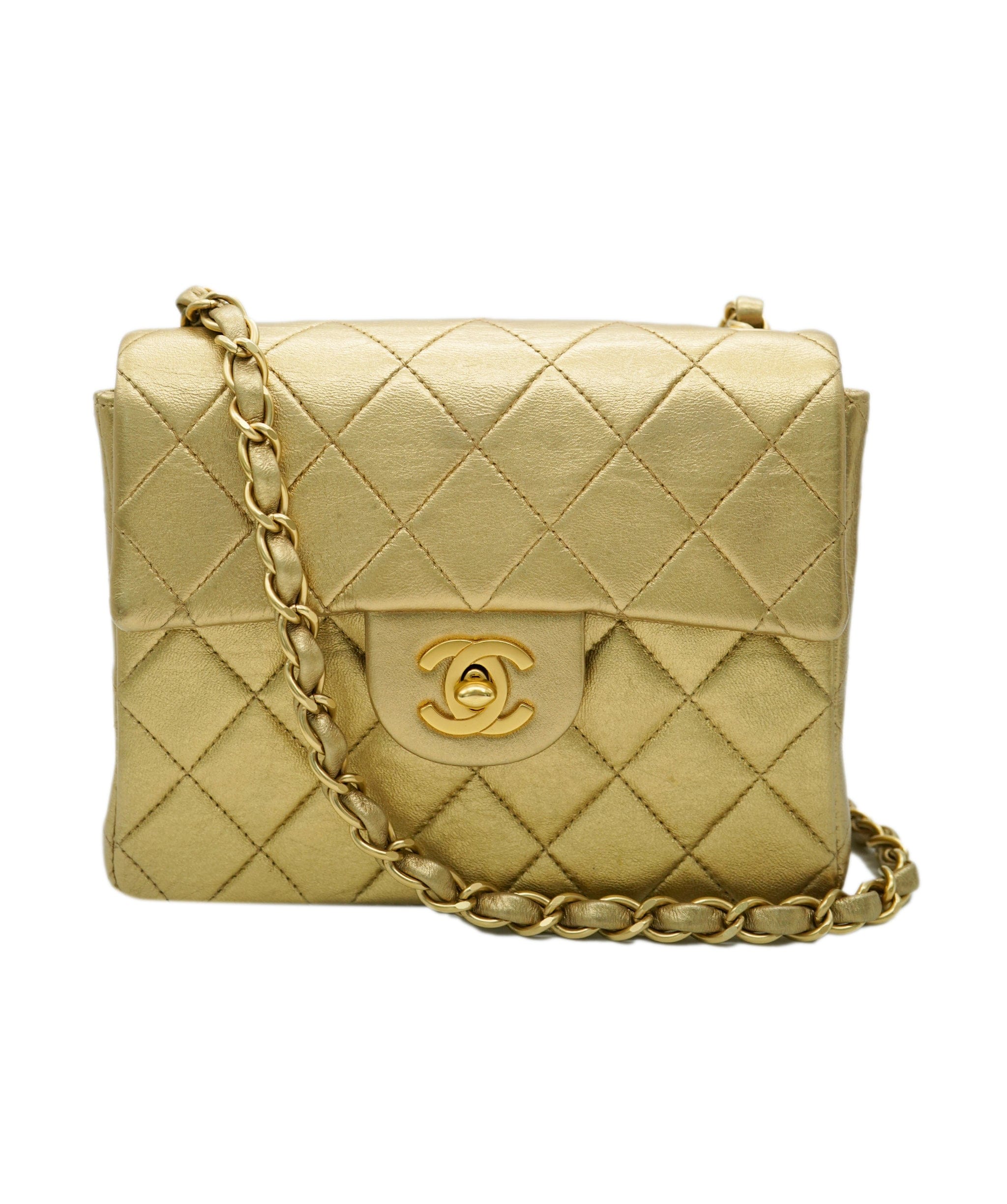 Chanel Chanel Vintage Gold Mini Square 17 Chain Shoulder Bag DBXS0022