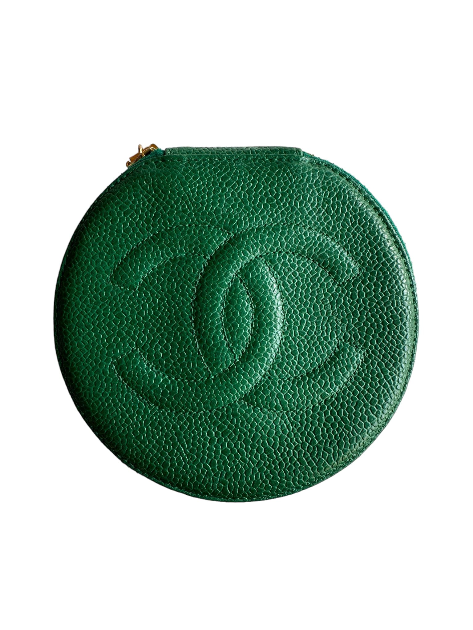 Chanel Chanel Vintage Jewellery Box Green Caviar GHW SKC1652