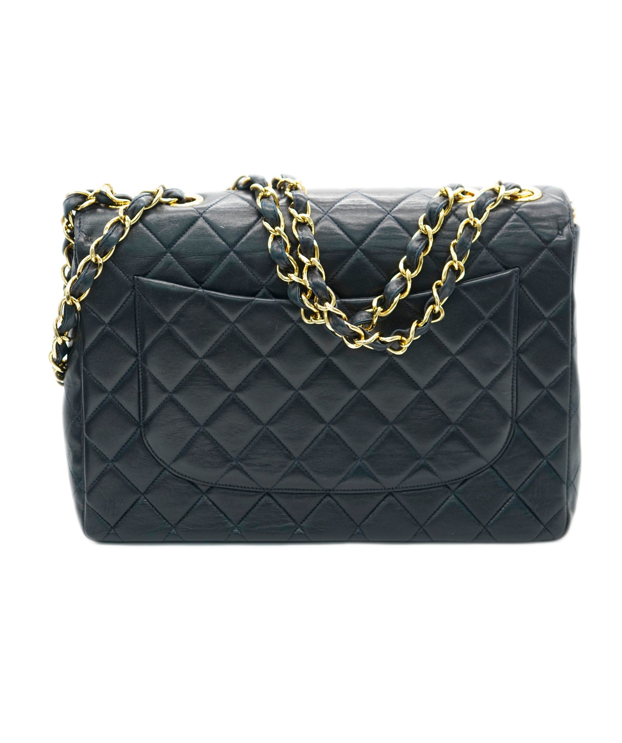 Chanel Chanel Vintage Jumbo Matelasse 30 Navy Shoulder Bag DBXS0031