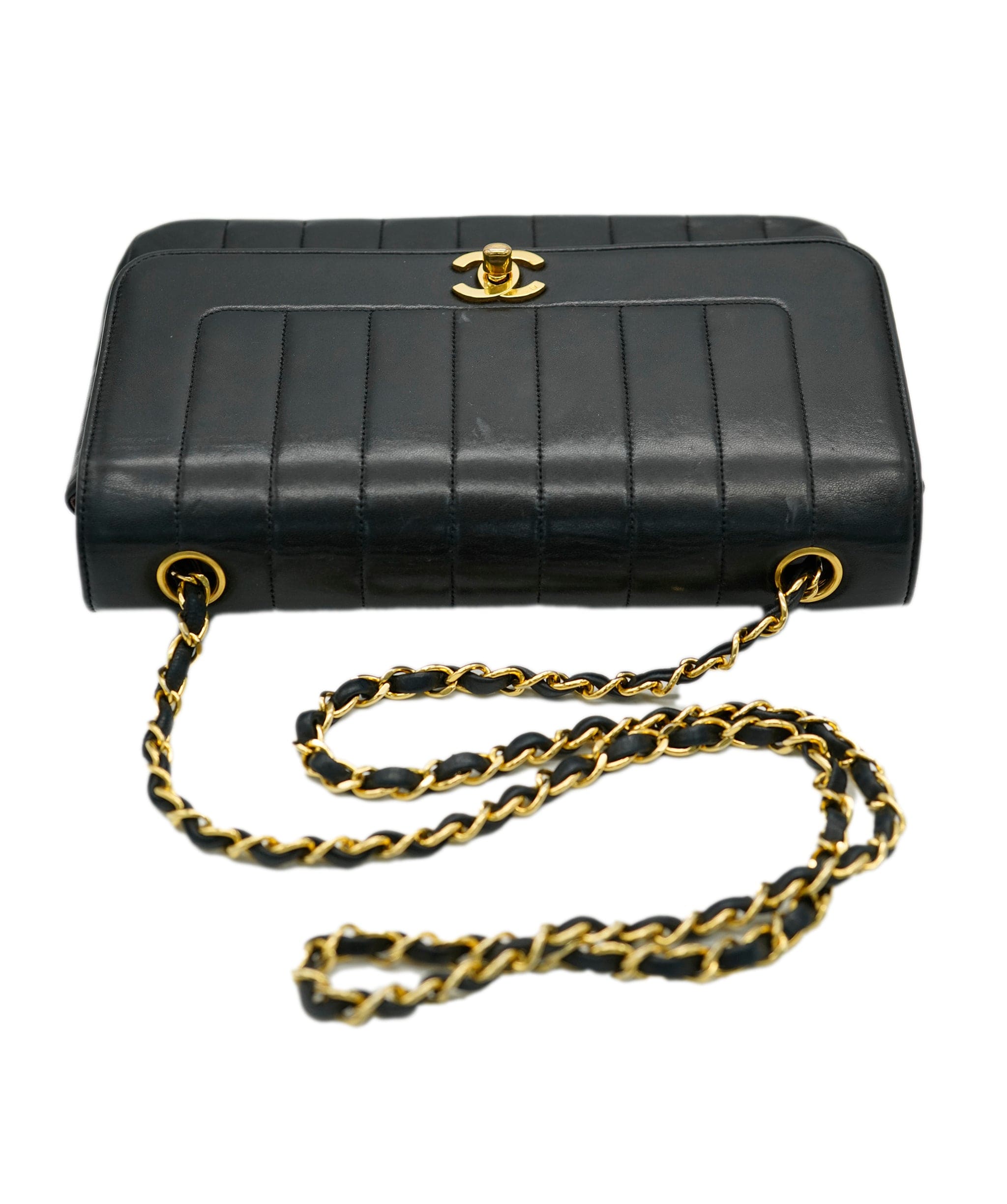 Chanel CHANEL VINTAGE MADEMOISELLE CHAIN SHOULDER BAG BLACK LAMB SKIN 90223285 DBXS0659