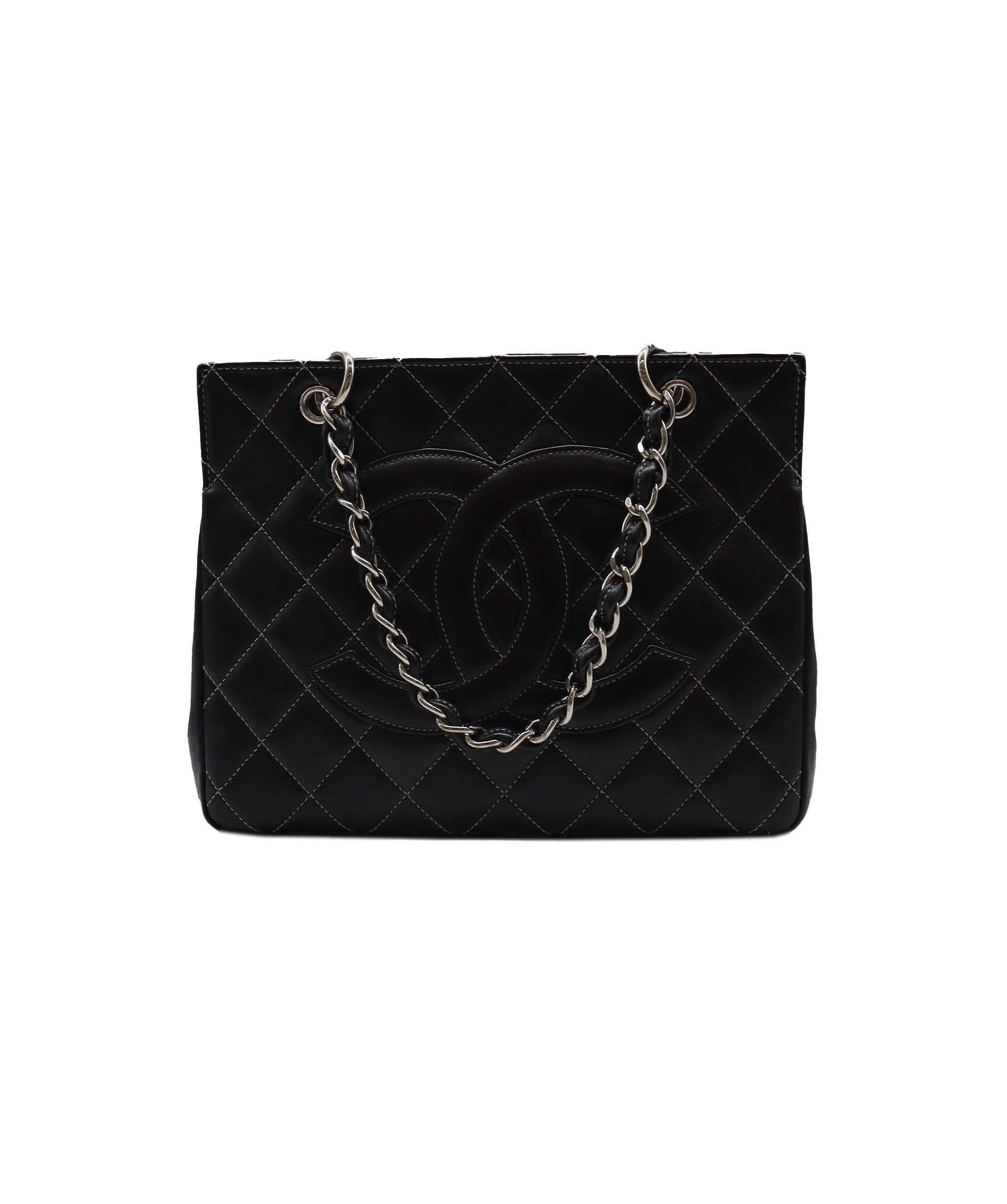 Chanel CHANEL VINTAGE MATELASSE CHAIN HAND BAG BLACK LAMB SKIN 90230698 90230698