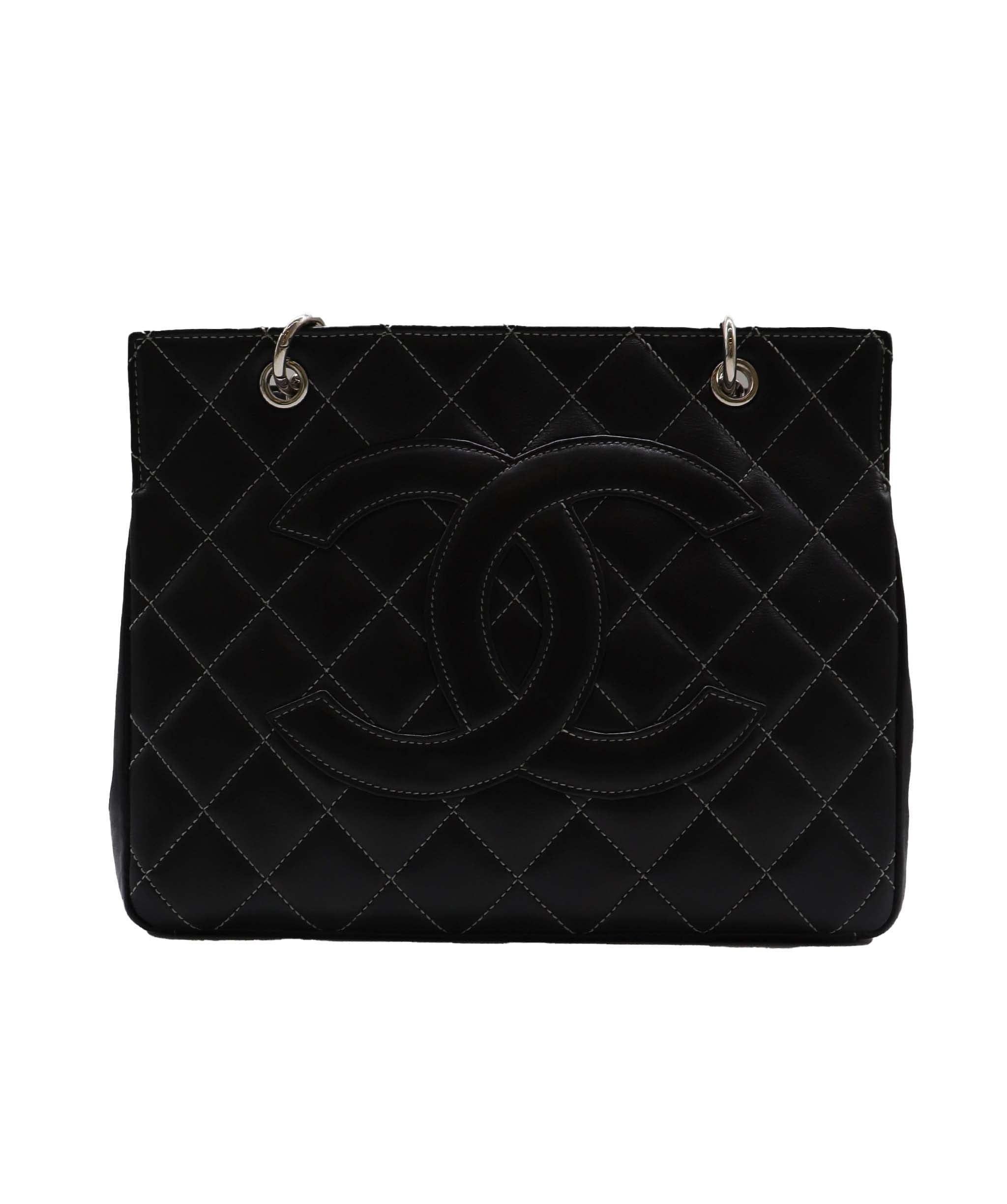 Chanel CHANEL VINTAGE MATELASSE CHAIN HAND BAG BLACK LAMB SKIN 90230698 90230698