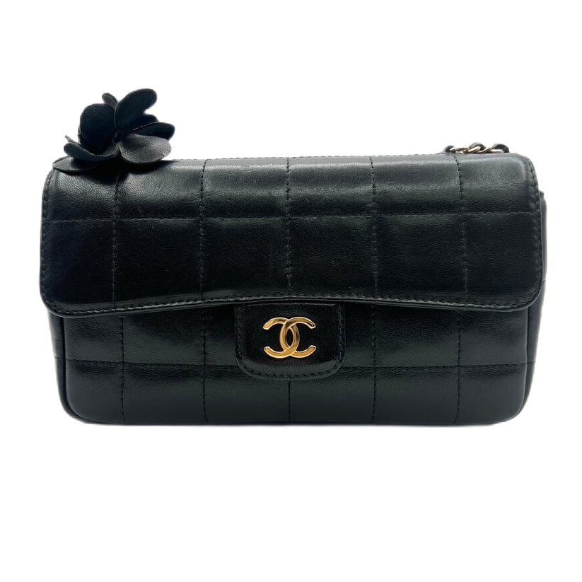 Chanel Chanel Vintage Mini Chocolate Bar Black Lamb Skin SKCP1356