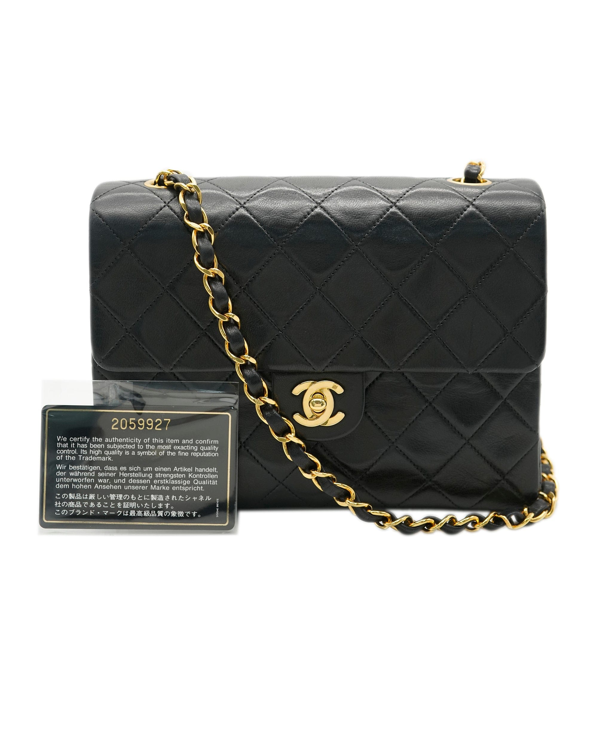 Chanel Chanel Vintage Mini Square Black Lambskin GHW #2 ASL10536