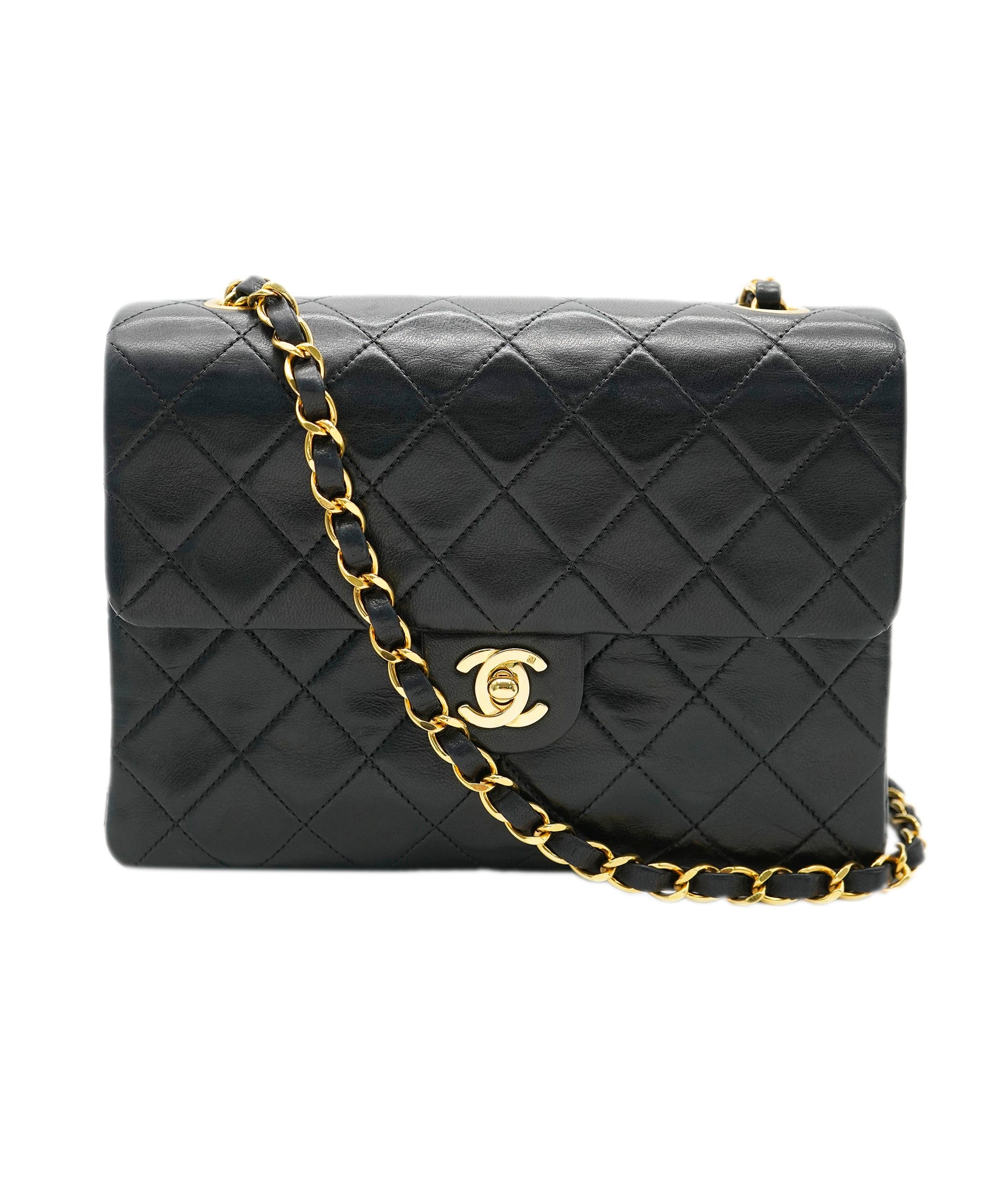 Chanel Chanel Vintage Mini Square Black Lambskin GHW #2 ASL10536